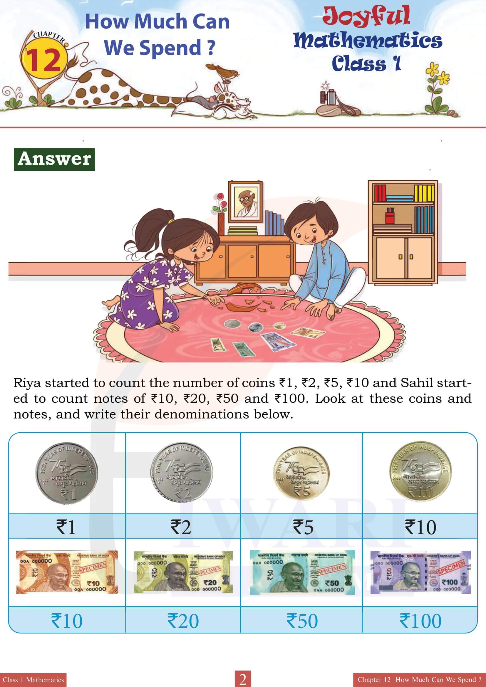 NCERT Class 1 Maths Joyful Chapter 12 How Much Can We Spend?