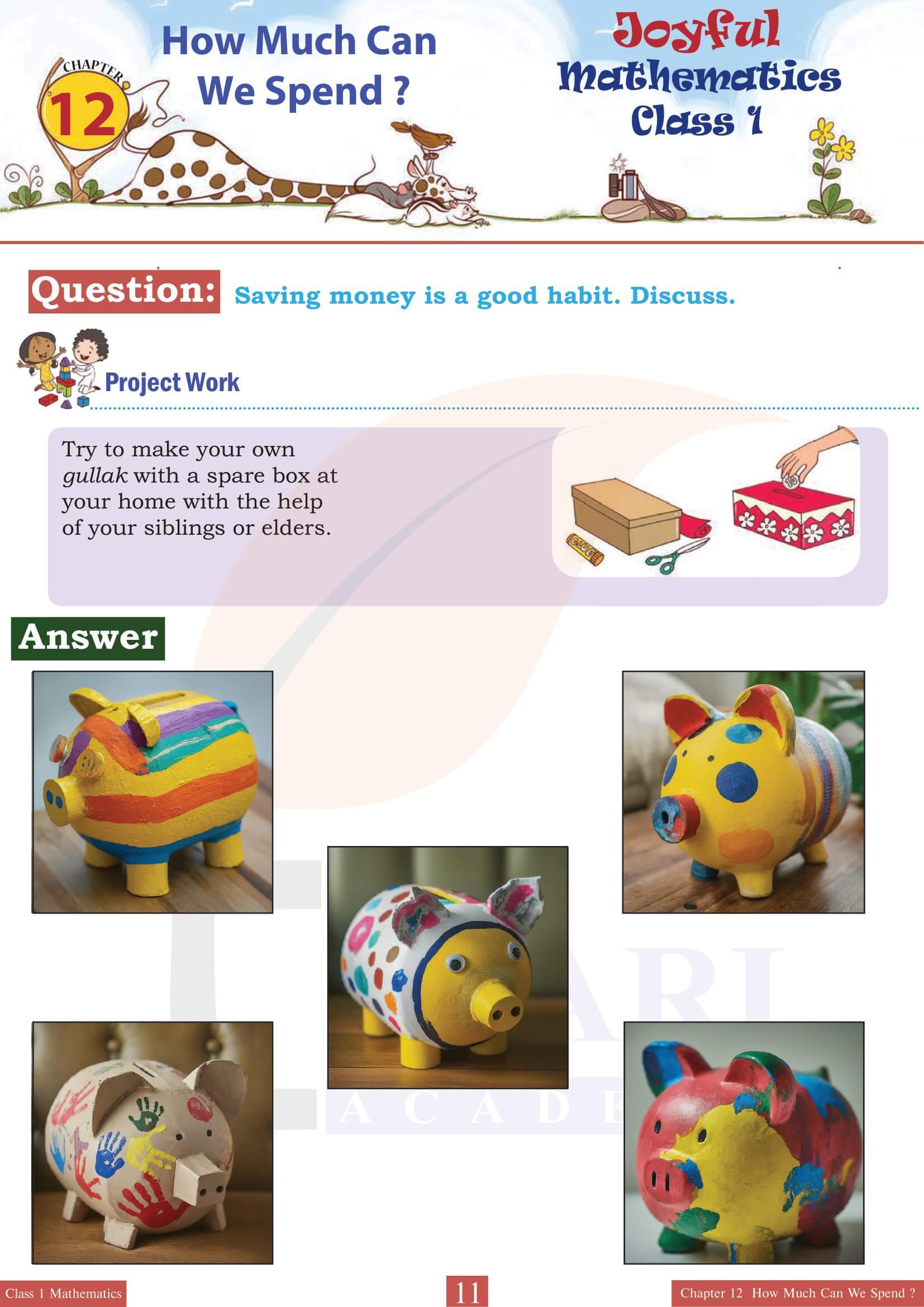 Class 1 Maths Joyful Chapter 12 Activities