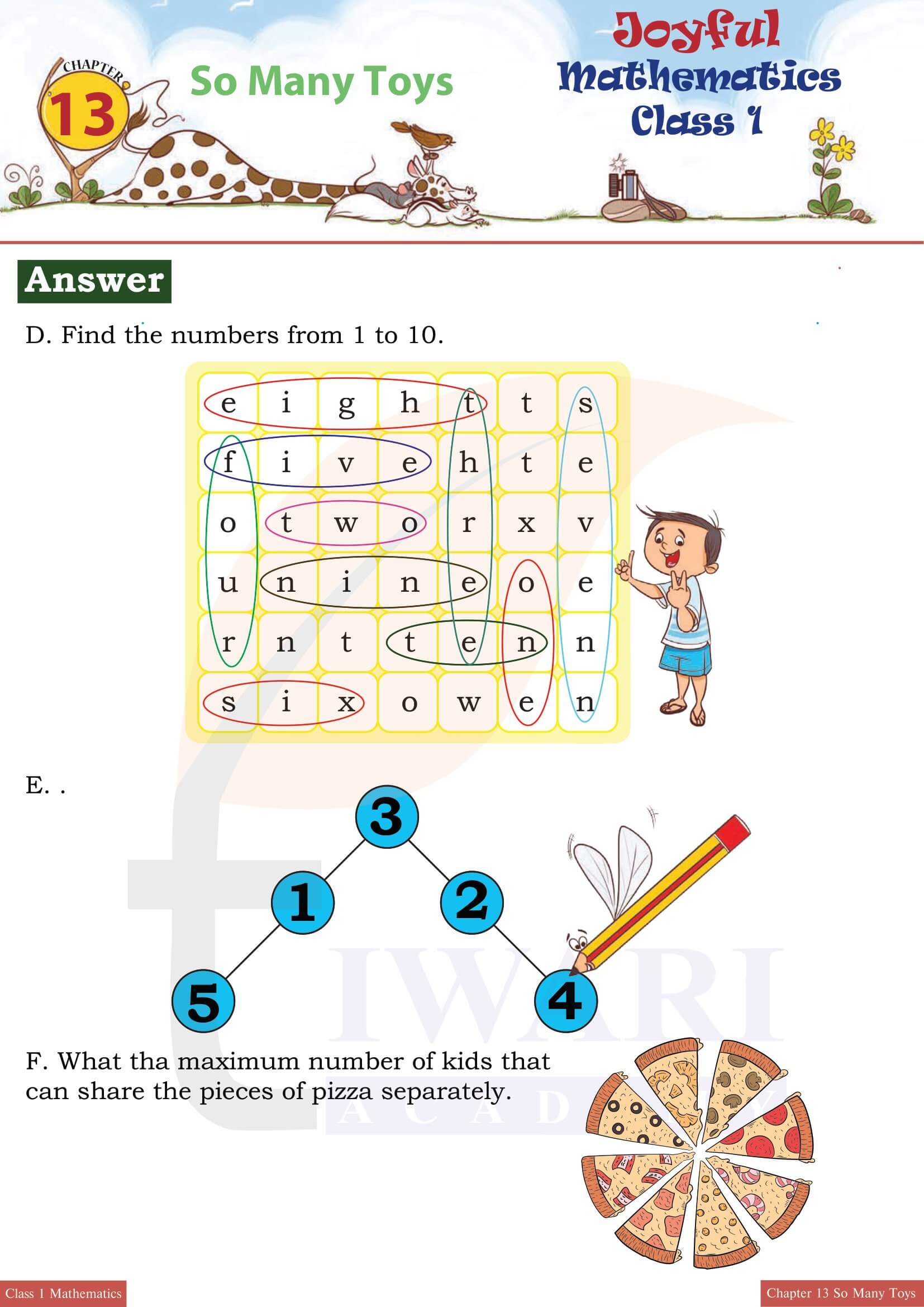 Class 1 Maths Joyful Chapter 13 updated for new session
