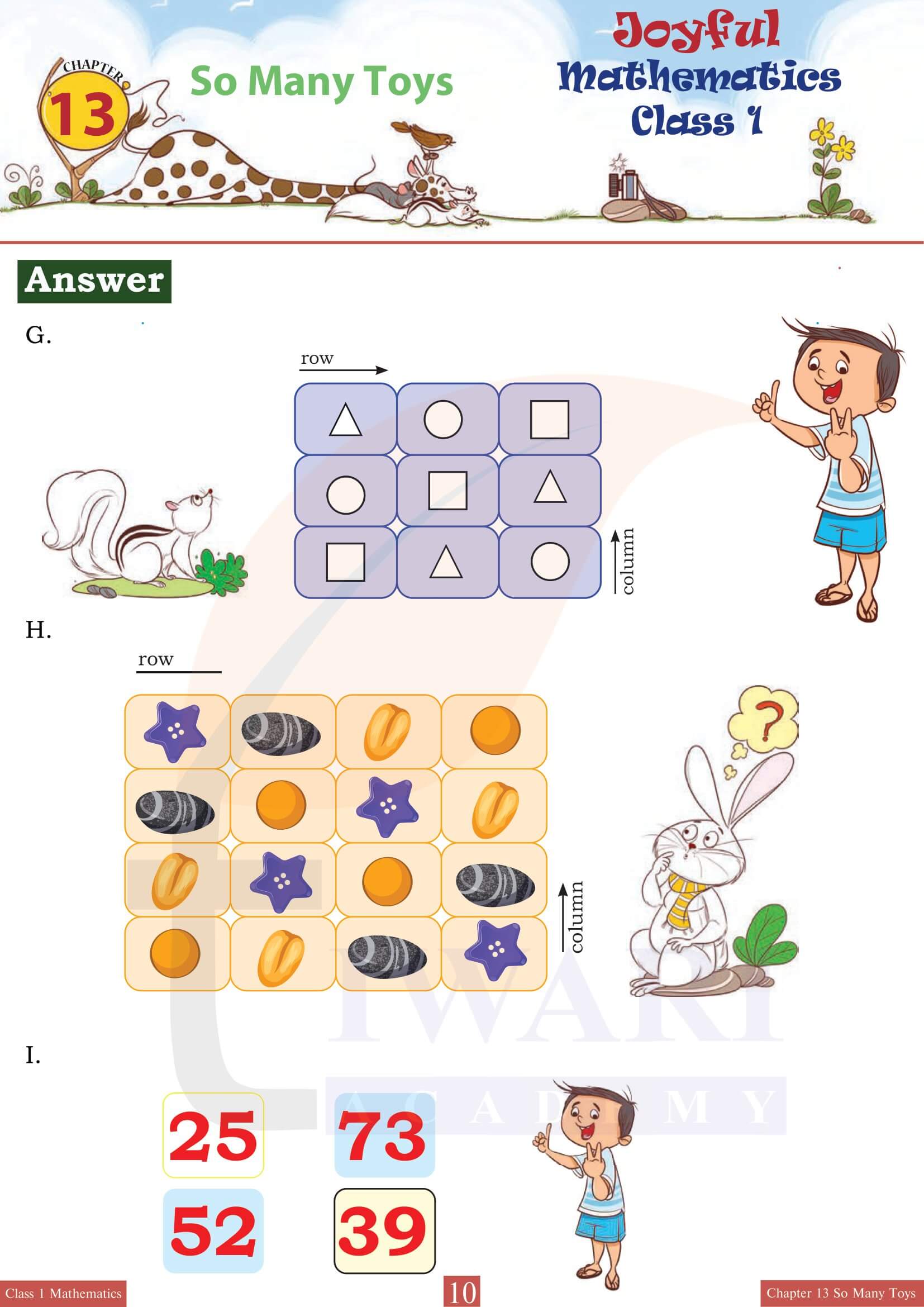 Class 1 Joyful Maths Chapter 13 in English Medium