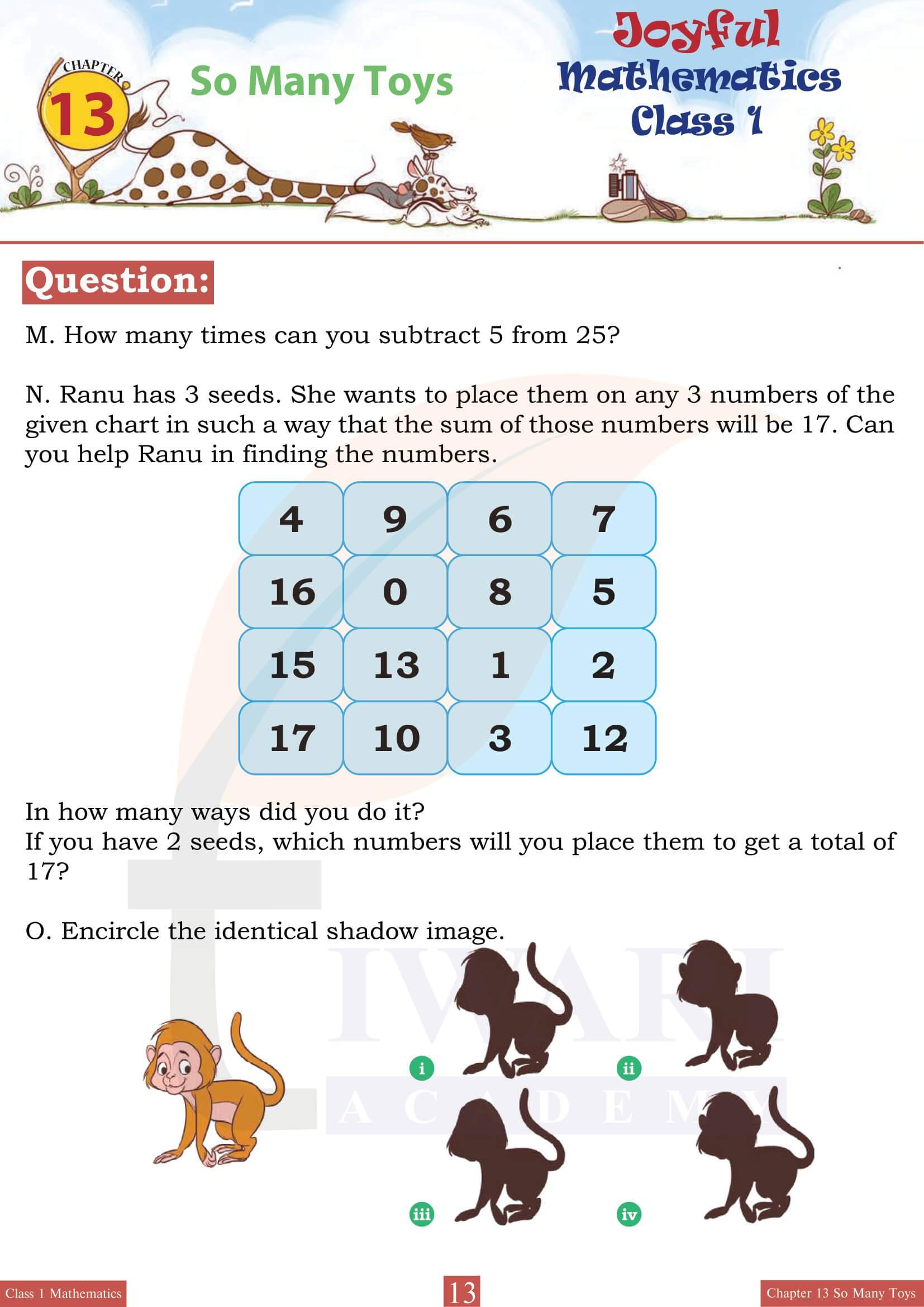 Class 1 Joyful Maths Chapter 13 Answers