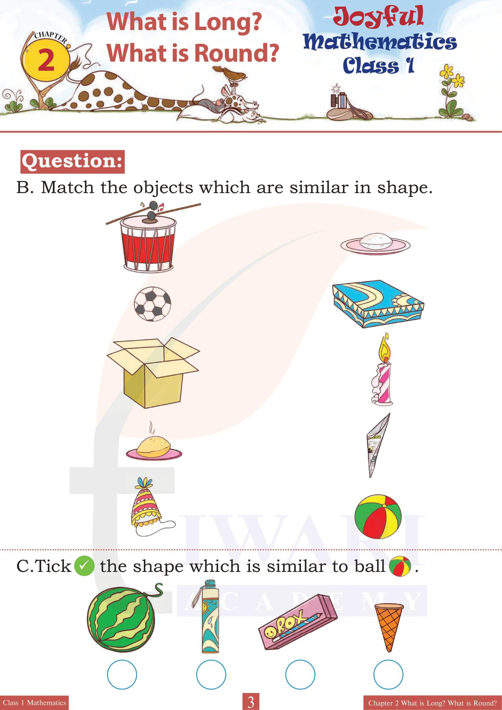 Class 1 Maths Joyful Chapter 2 What is Long? What is Round?