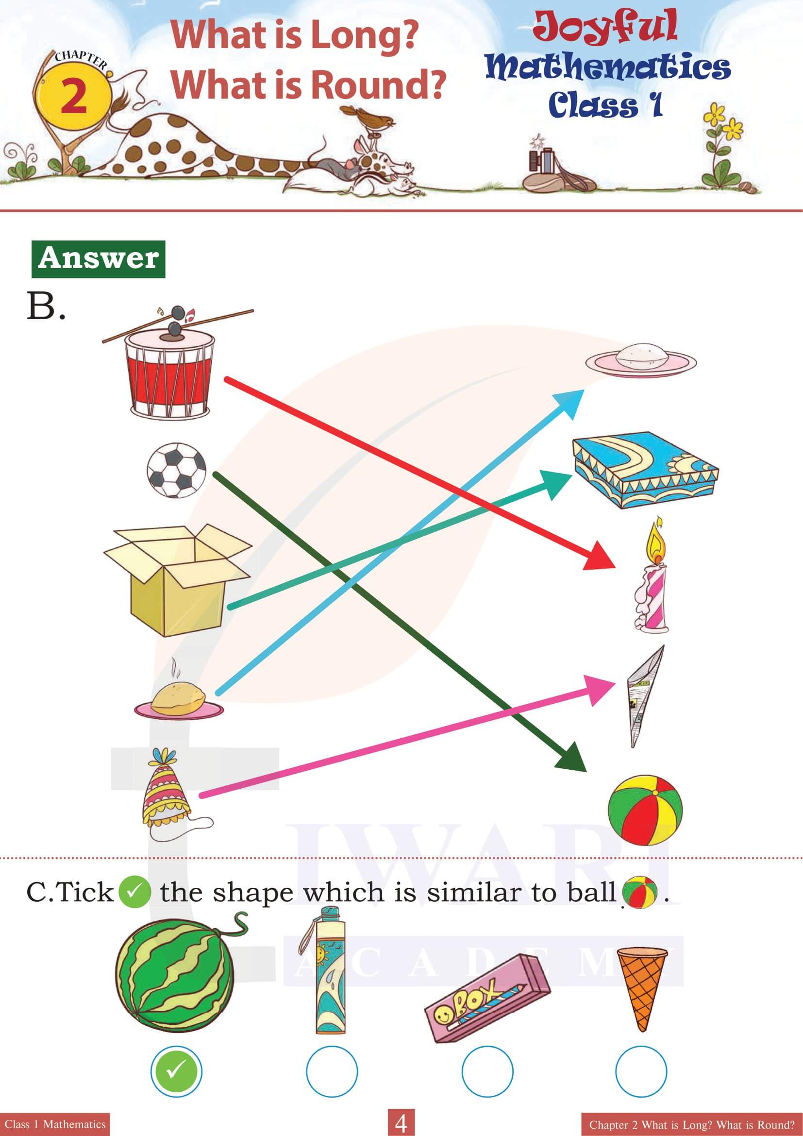 NCERT Class 1 Maths Joyful Chapter 2 What is Long? What is Round?