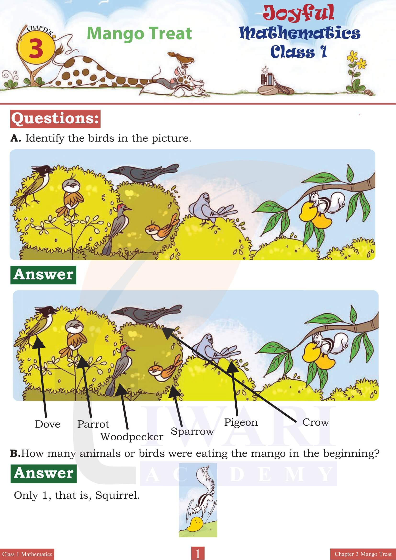 Class 1 Maths Joyful Chapter 3 Mango Treat