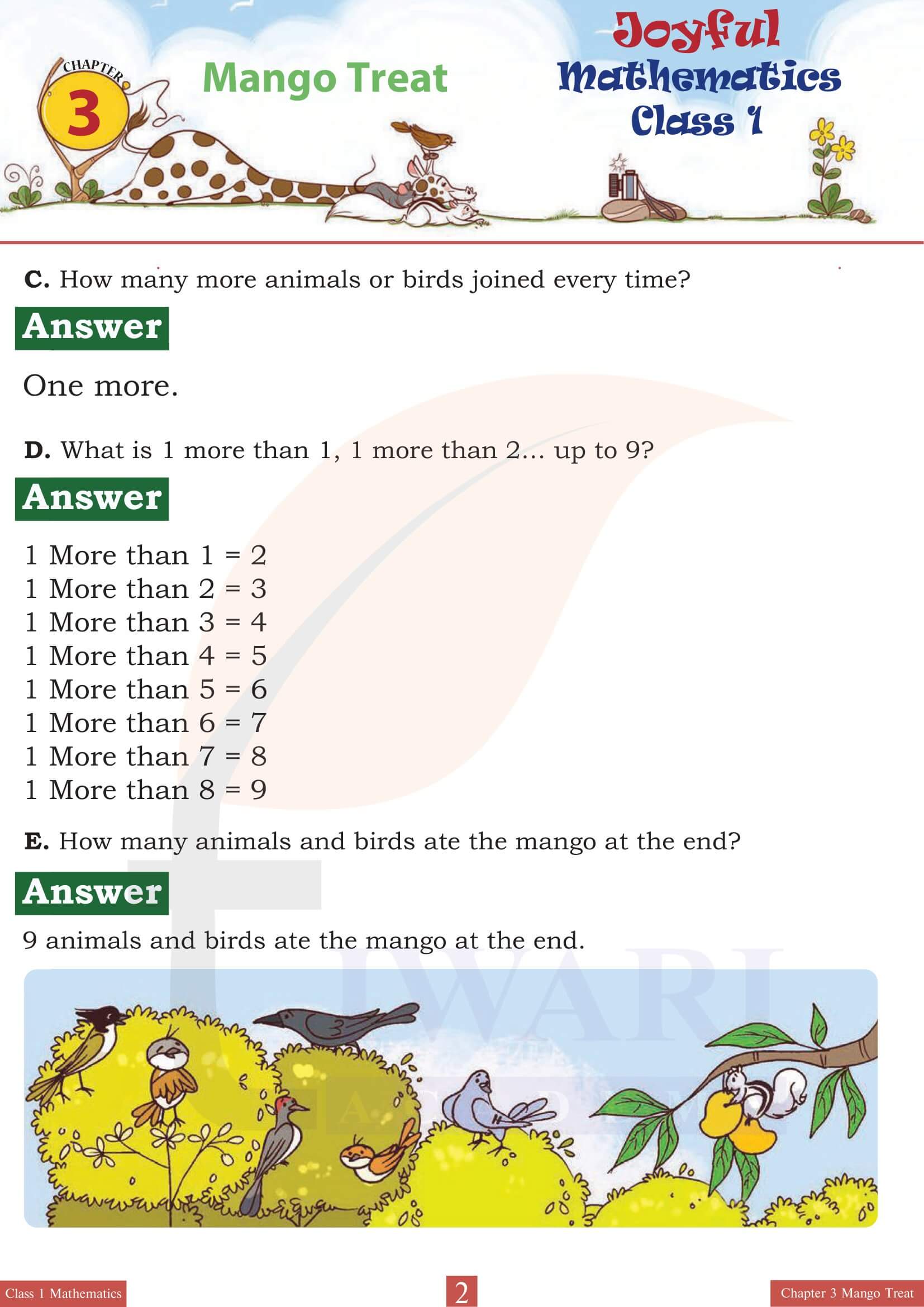 NCERT Solutions for Class 1 Maths Joyful Chapter 3