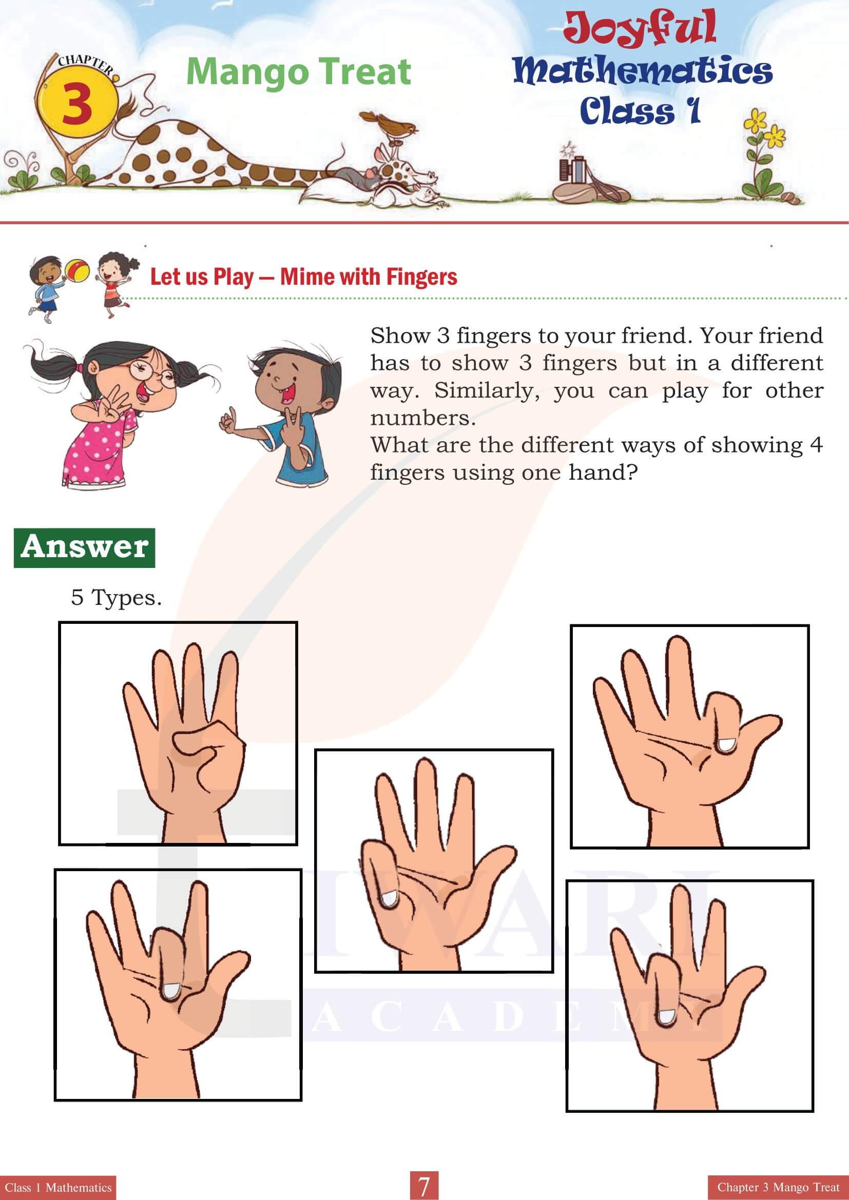 Class 1 Maths Joyful Chapter 3 Answers