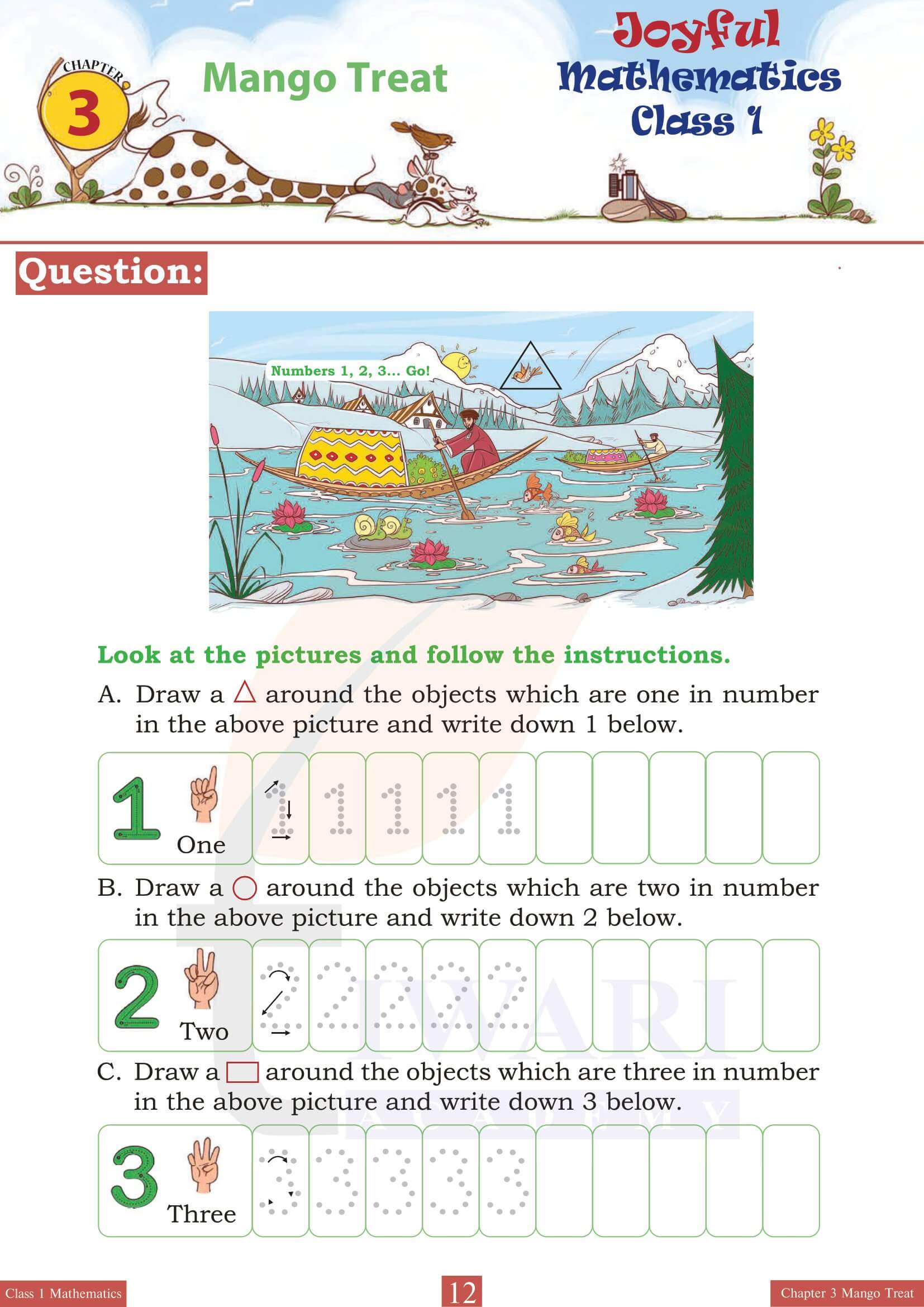 Class 1 Maths Joyful Chapter 3 all answers