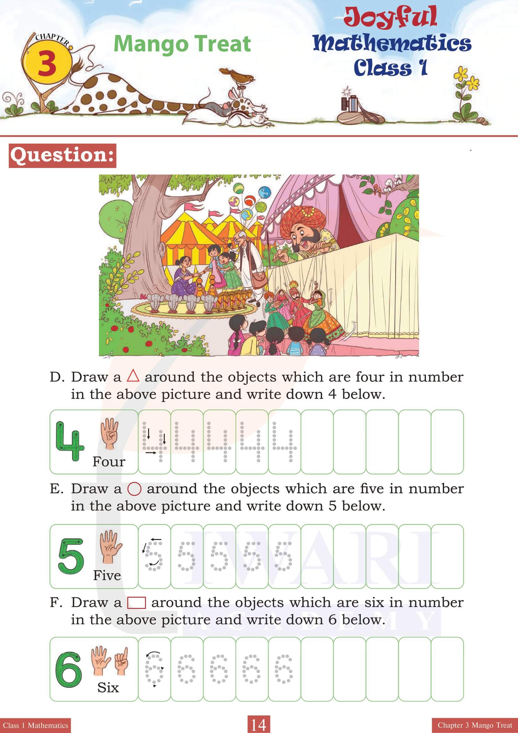 Class 1 Maths Joyful Chapter 3 in both medium