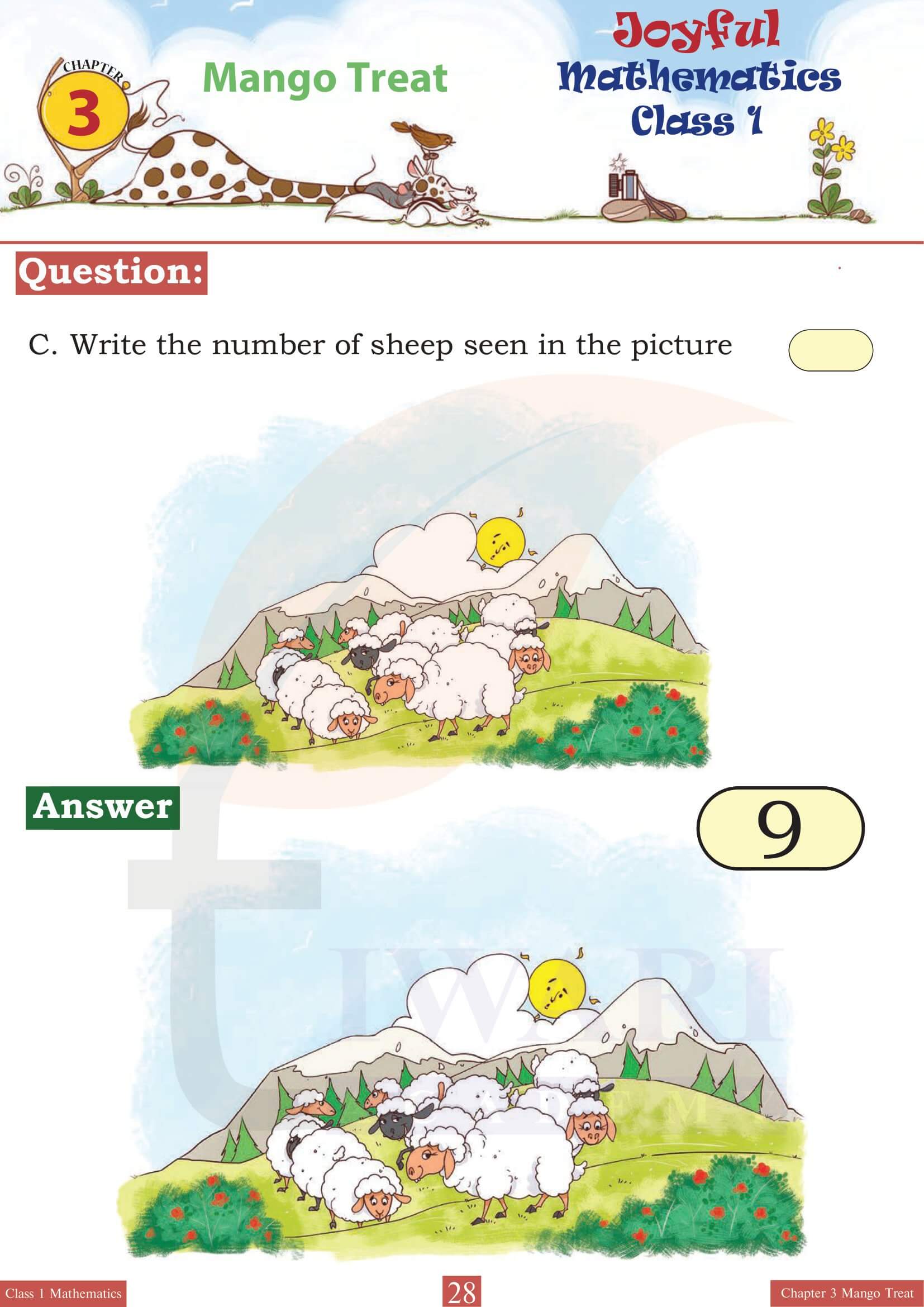 Class 1 Joyful Mathematics Chapter 3 all answers in English