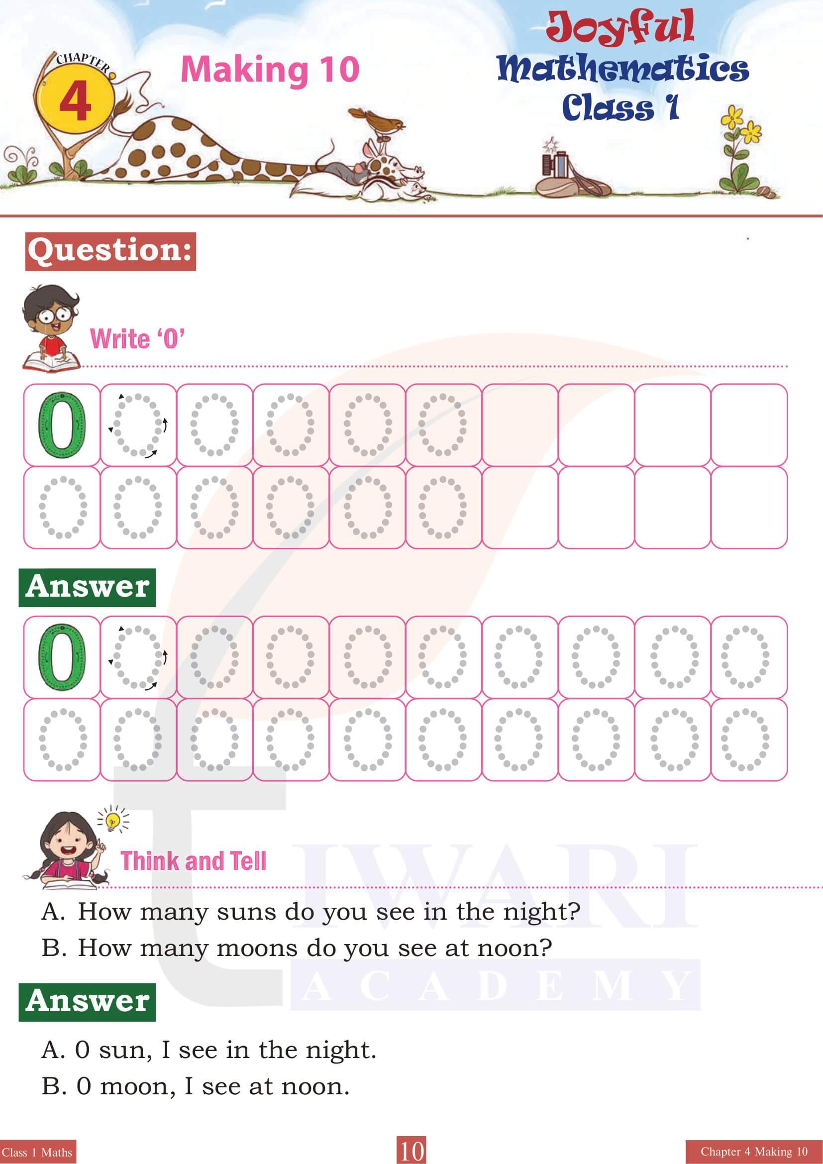 Class 1 Maths Joyful Chapter 4 Question Answers