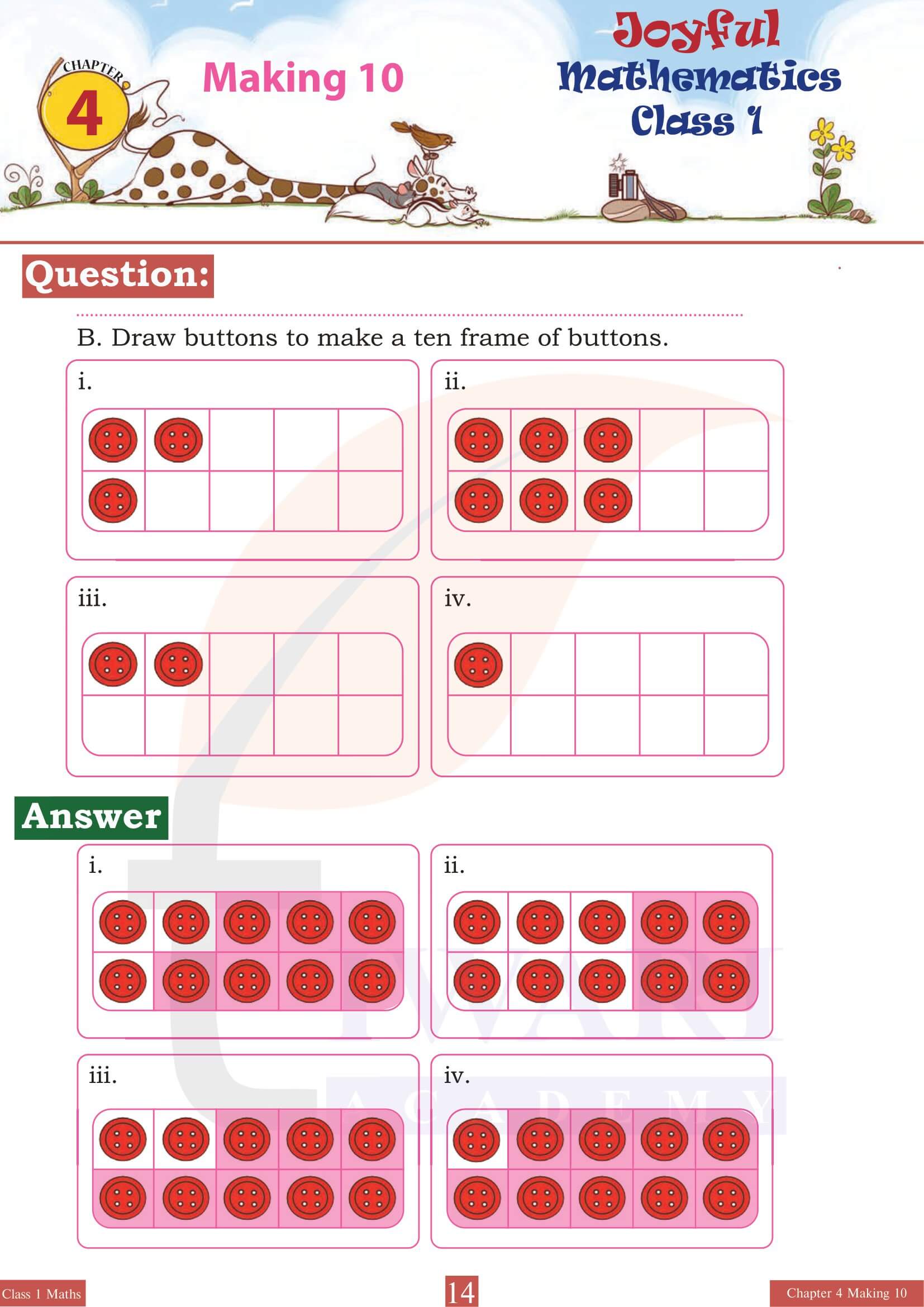 Class 1 Maths Joyful Chapter 4 Assignments