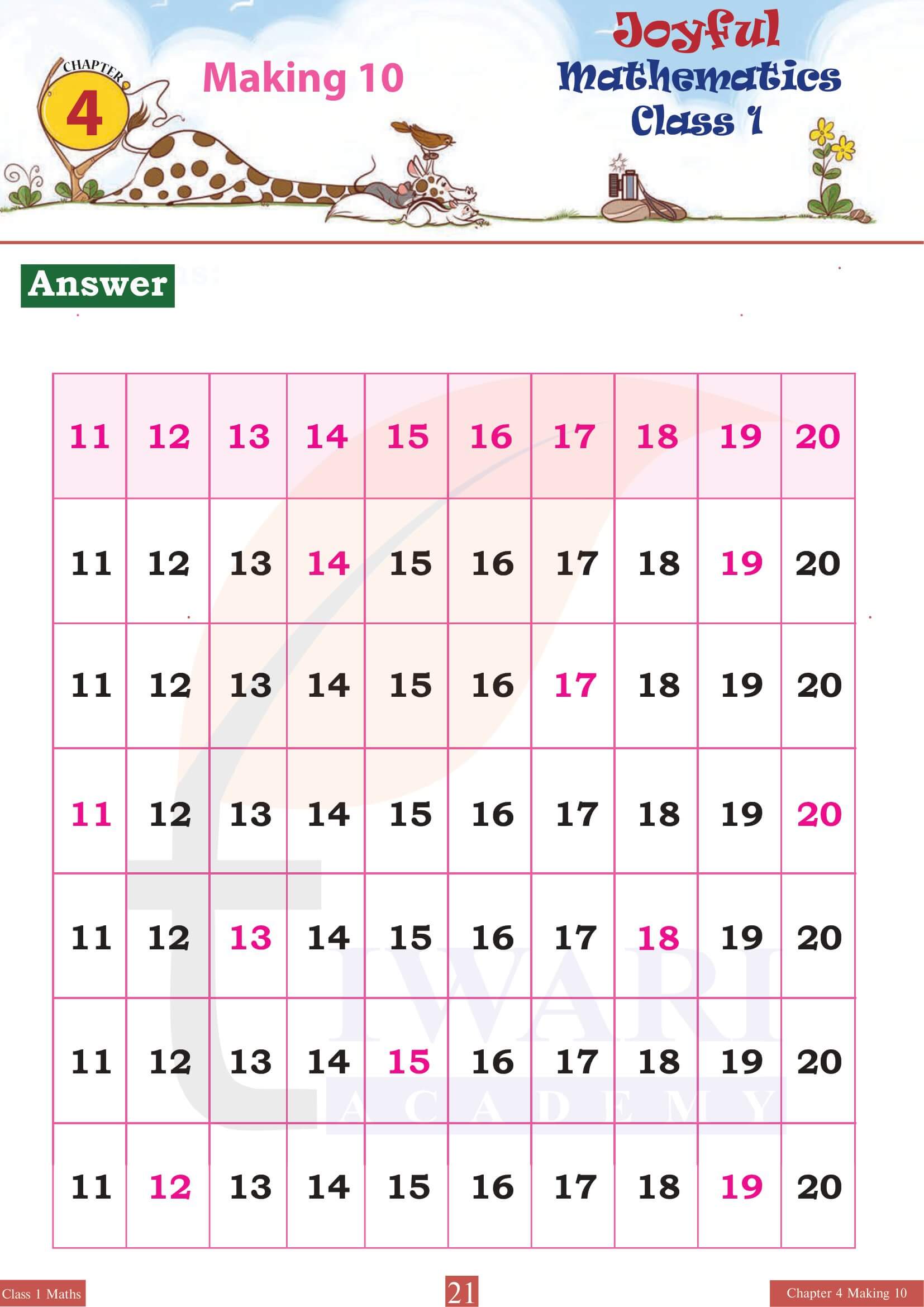 Class 1 Joyful Maths Chapter 4 answers