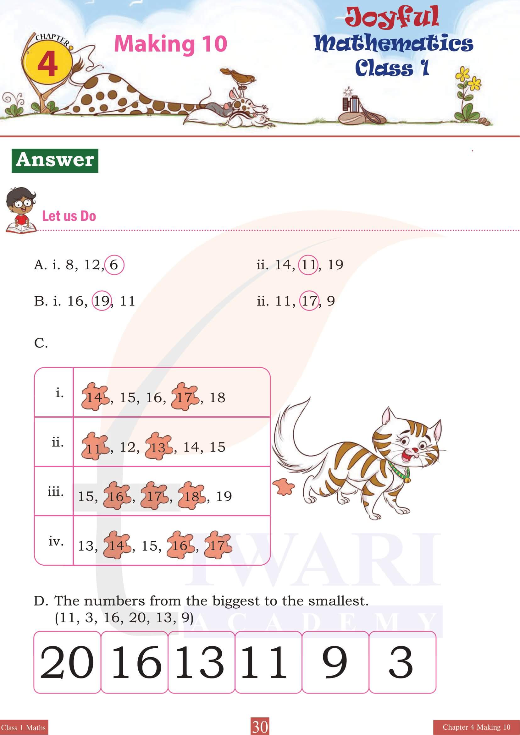 Class 1 Joyful Maths Chapter 4 Activity