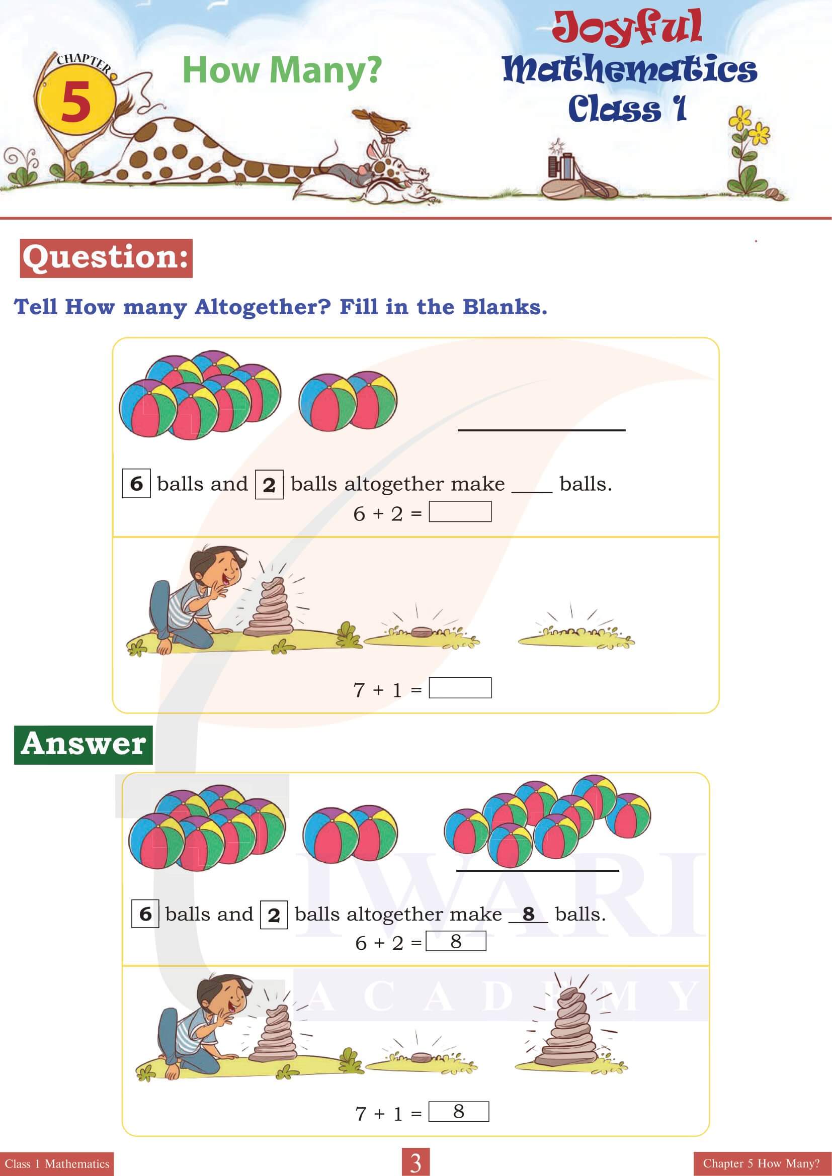 NCERT Solutions for Class 1 Maths Joyful Chapter 5 Answers