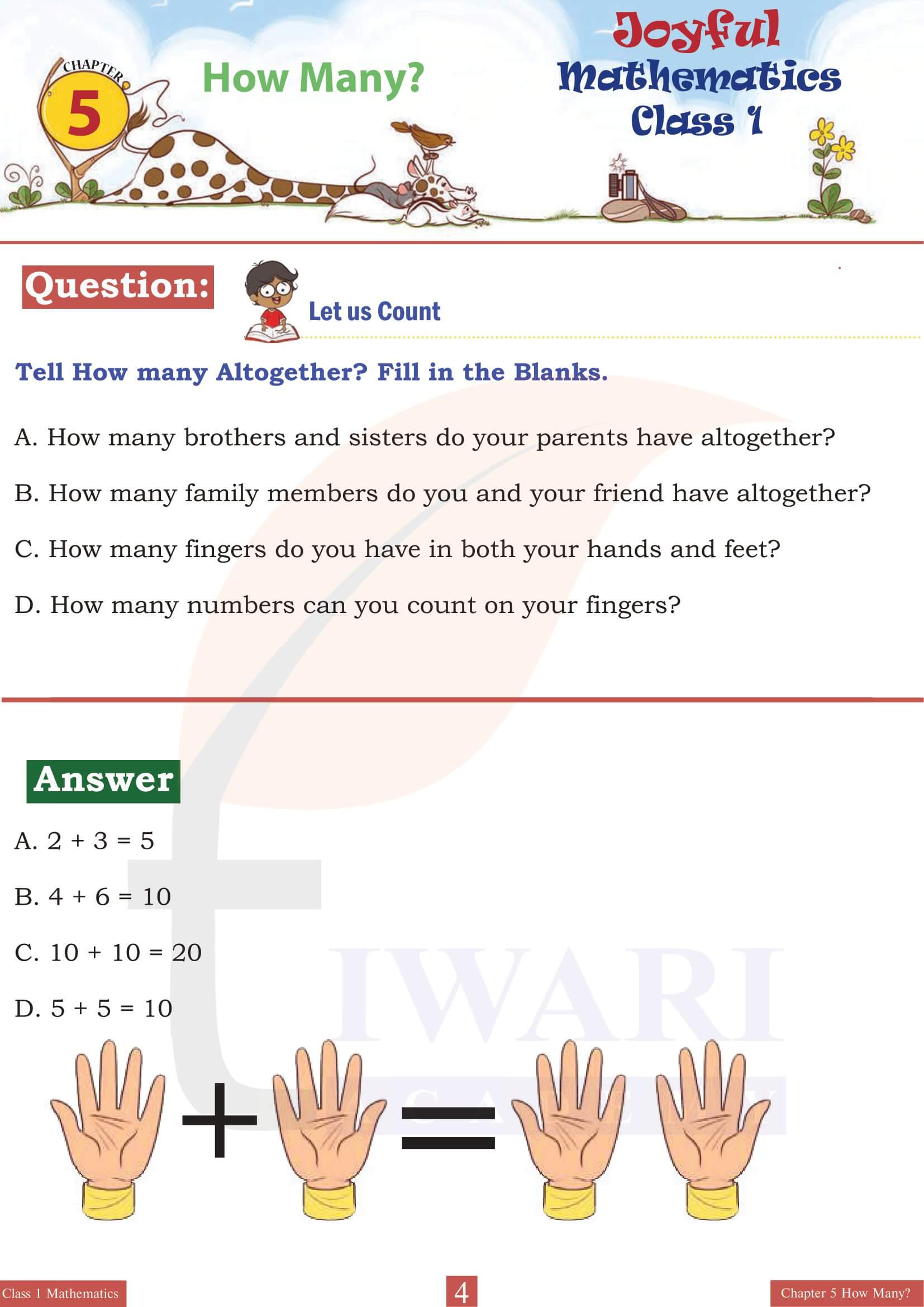 Class 1 Maths Joyful Chapter 5 How Many?