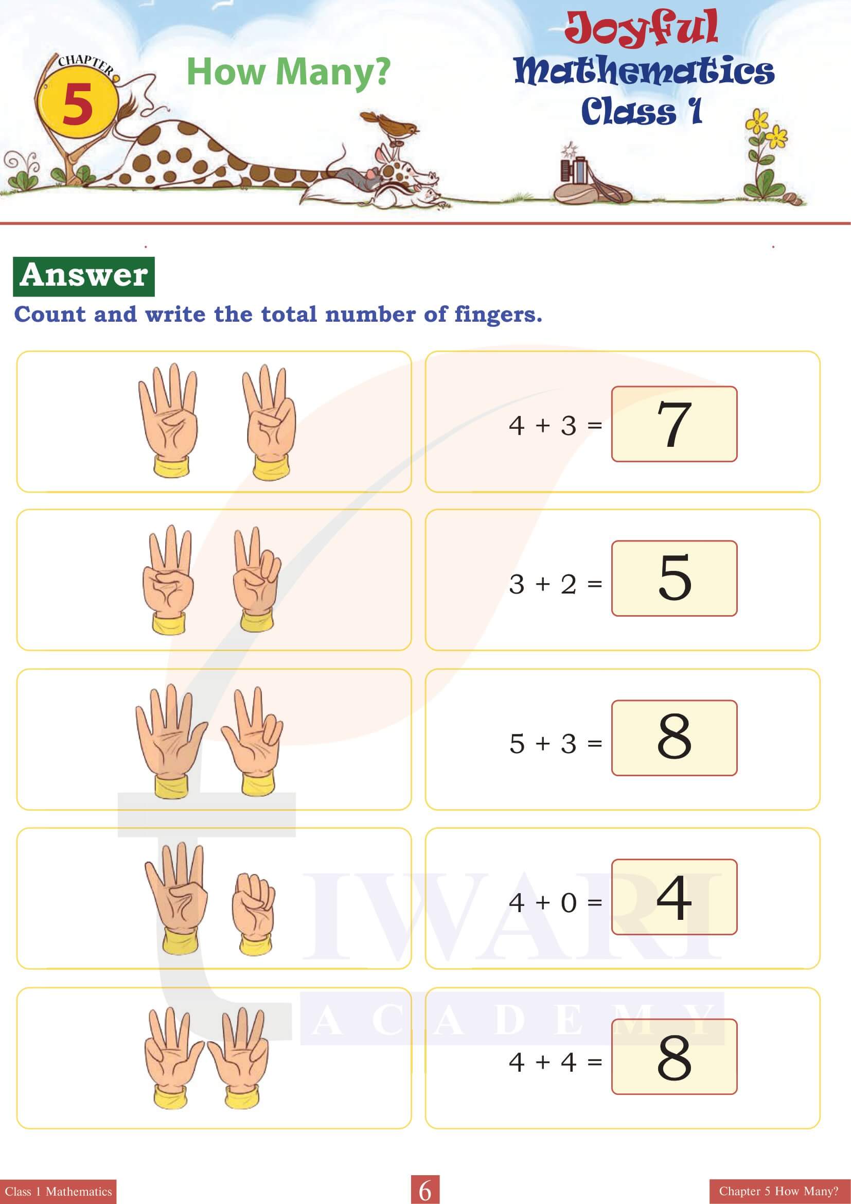 Class 1 Maths Joyful Chapter 5 Guide