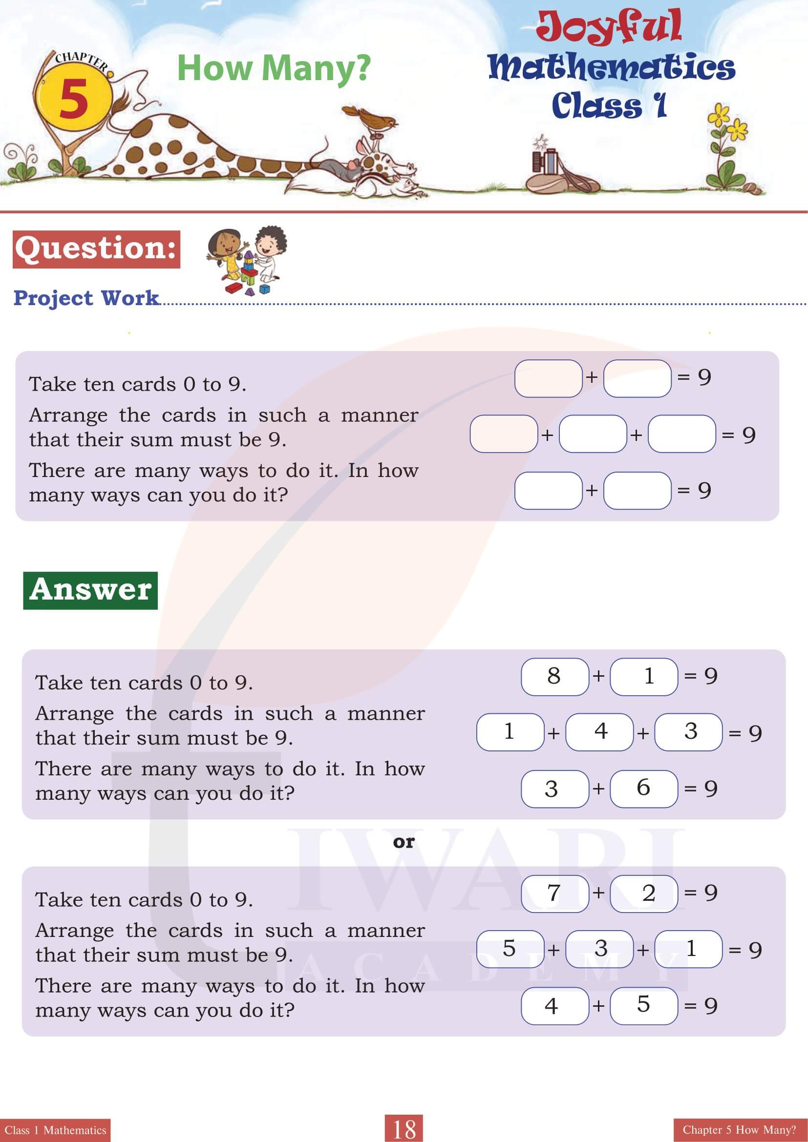Class 1 Joyful Maths Chapter 5 Exercises answers