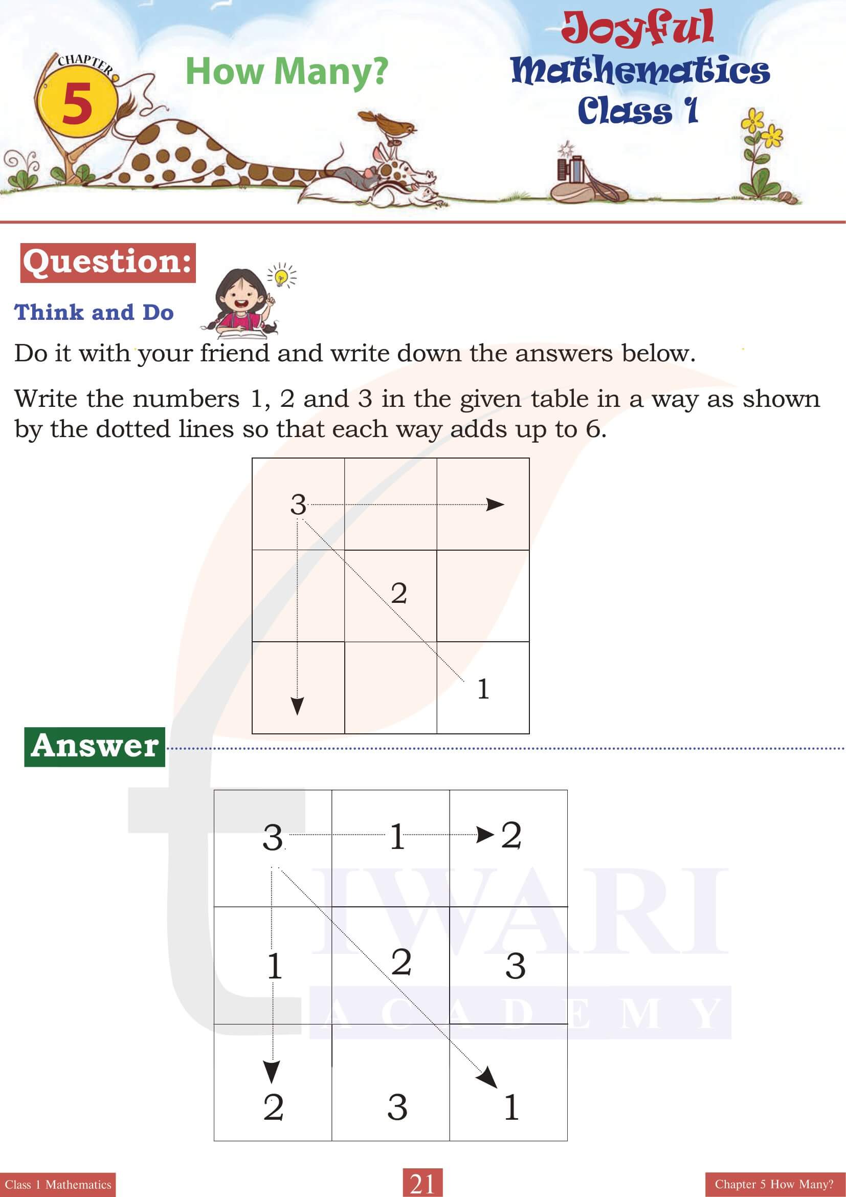 Class 1 Joyful Maths Chapter 5 all NCERT Answers