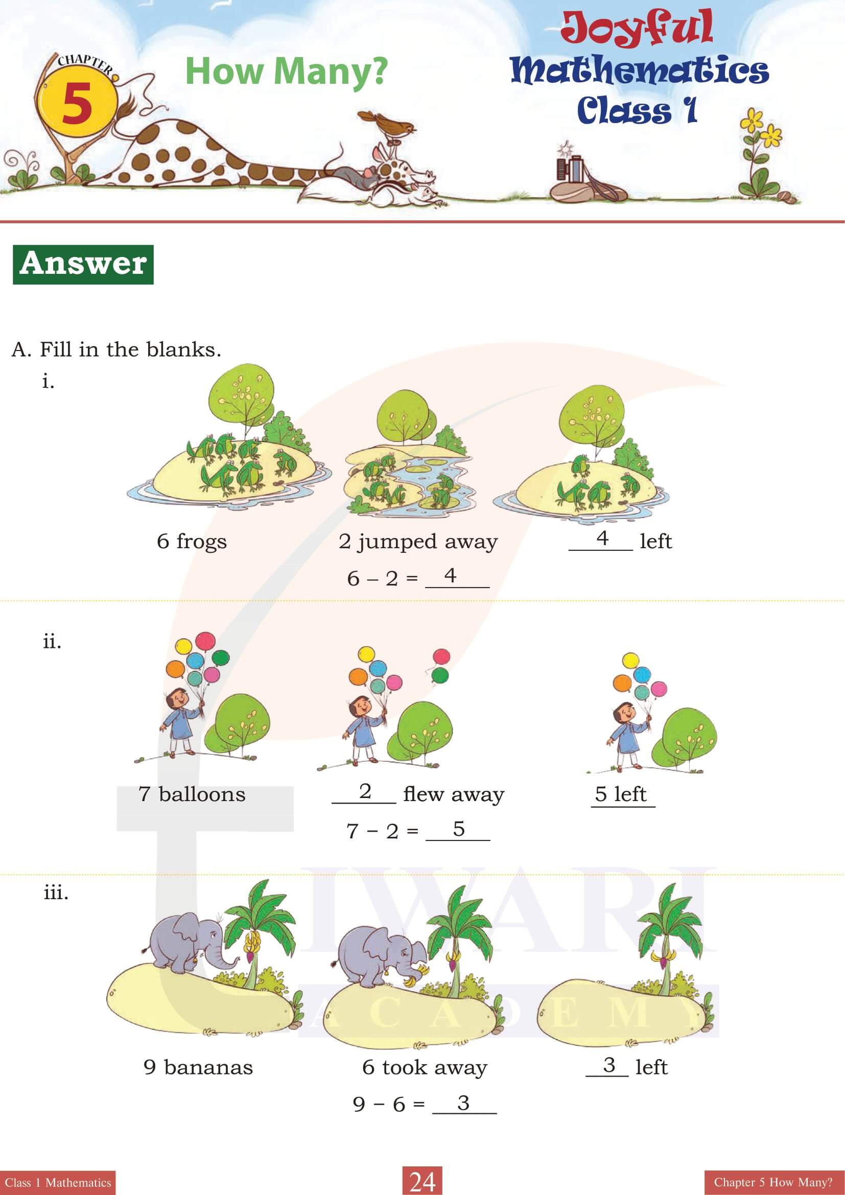 NCERT Class 1 Joyful Maths Chapter 5 all questions