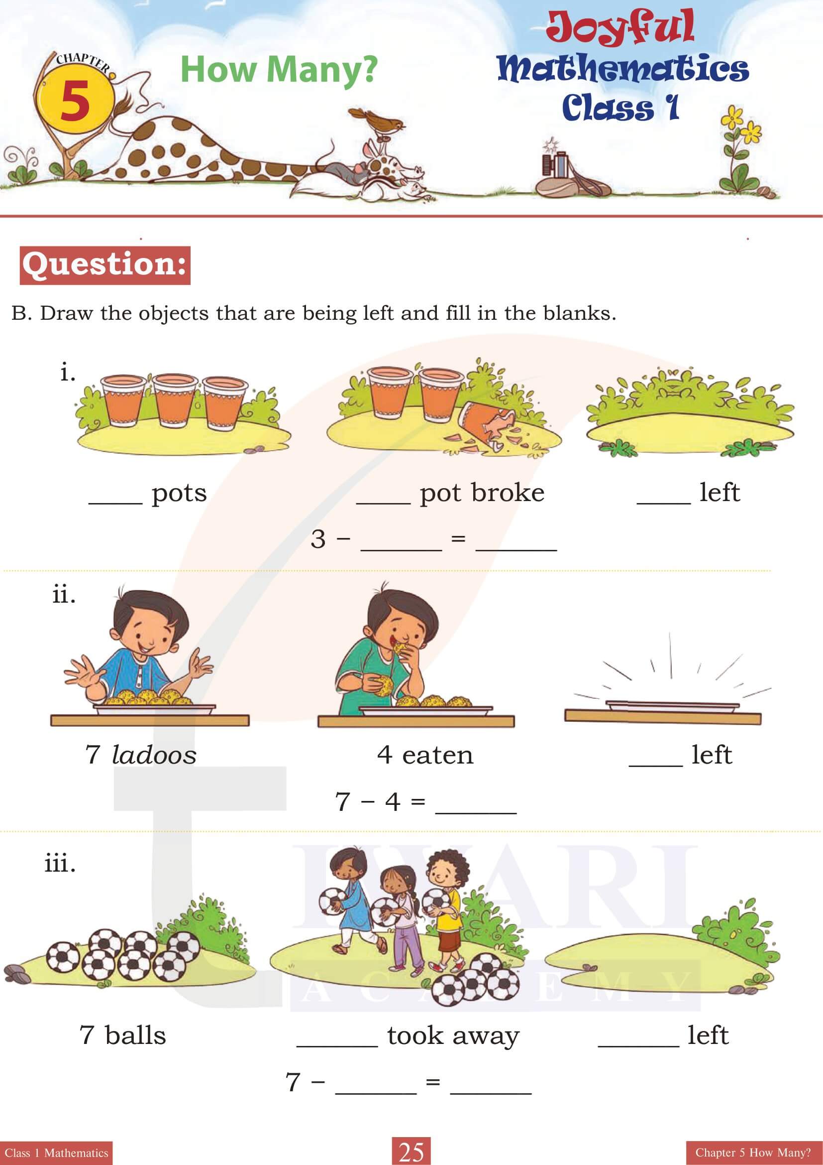 NCERT Class 1 Joyful Maths Chapter 5 in English Medium