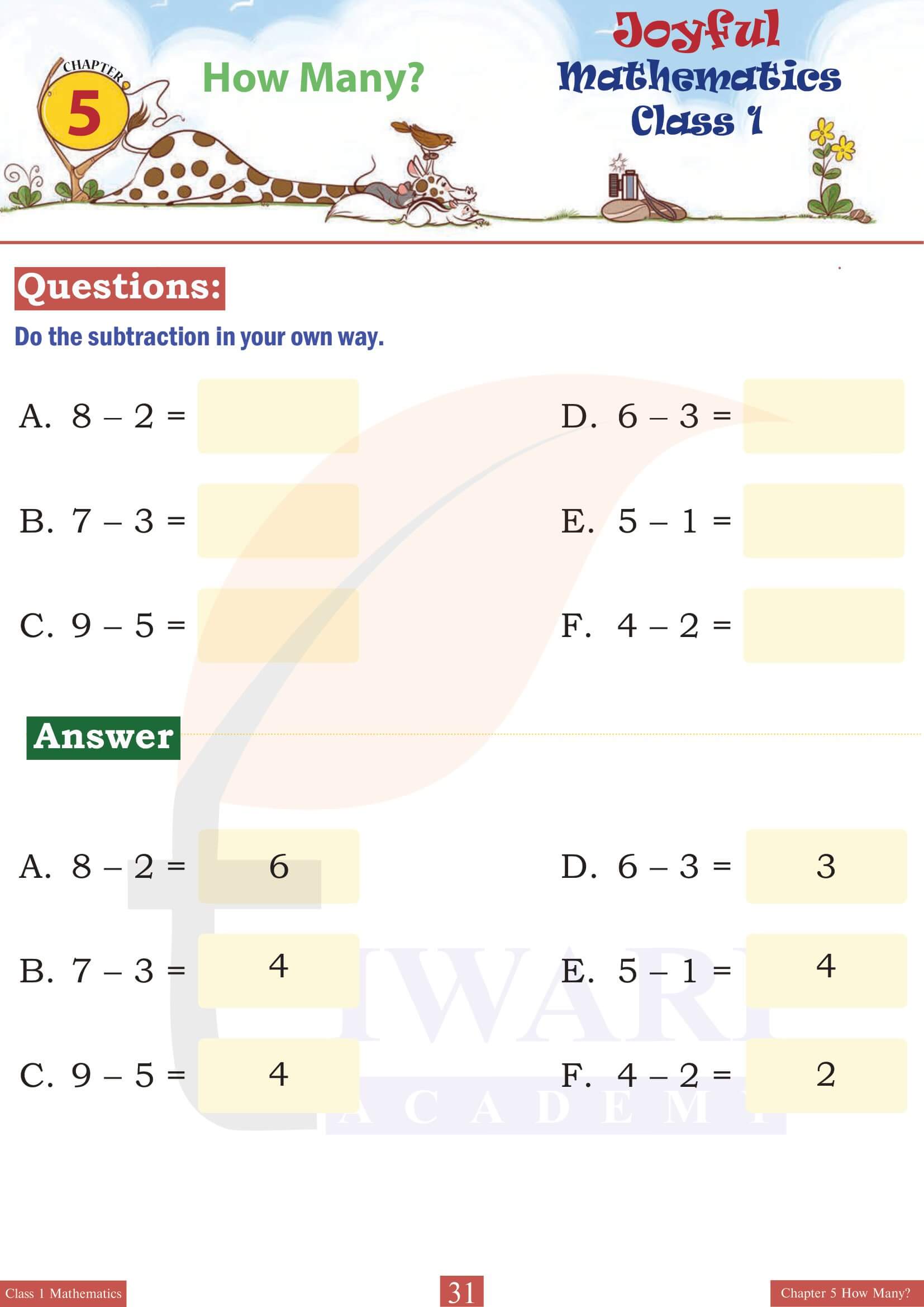 Class 1 Joyful Maths Chapter 5