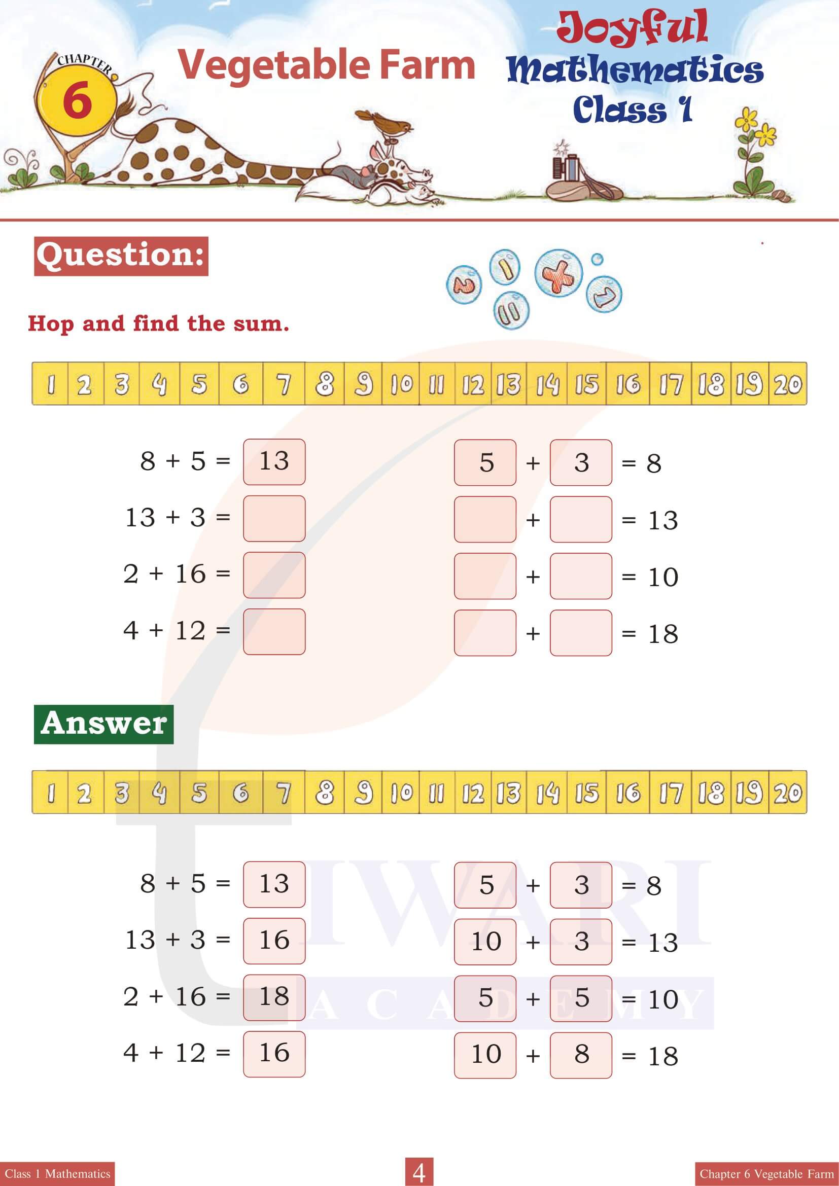 Class 1 Maths Joyful Chapter 6