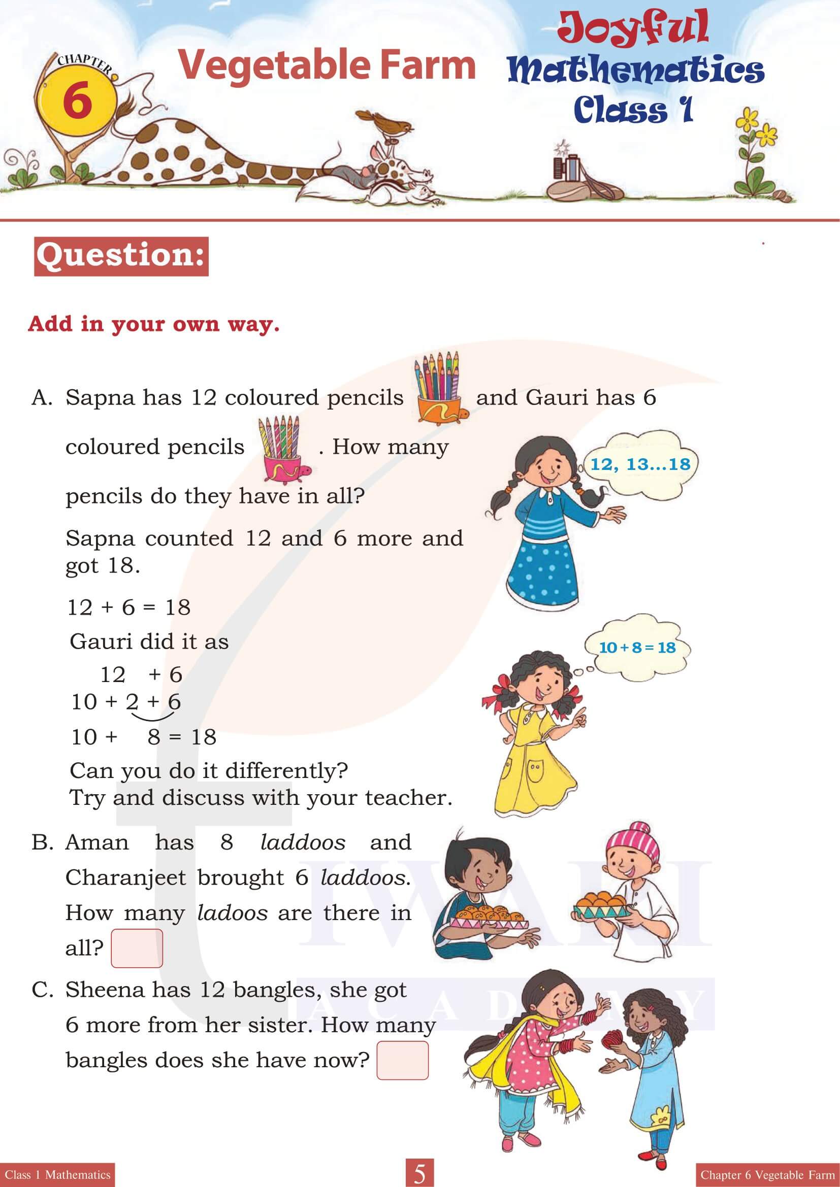 Class 1 Maths Joyful Chapter 6 in English Medium