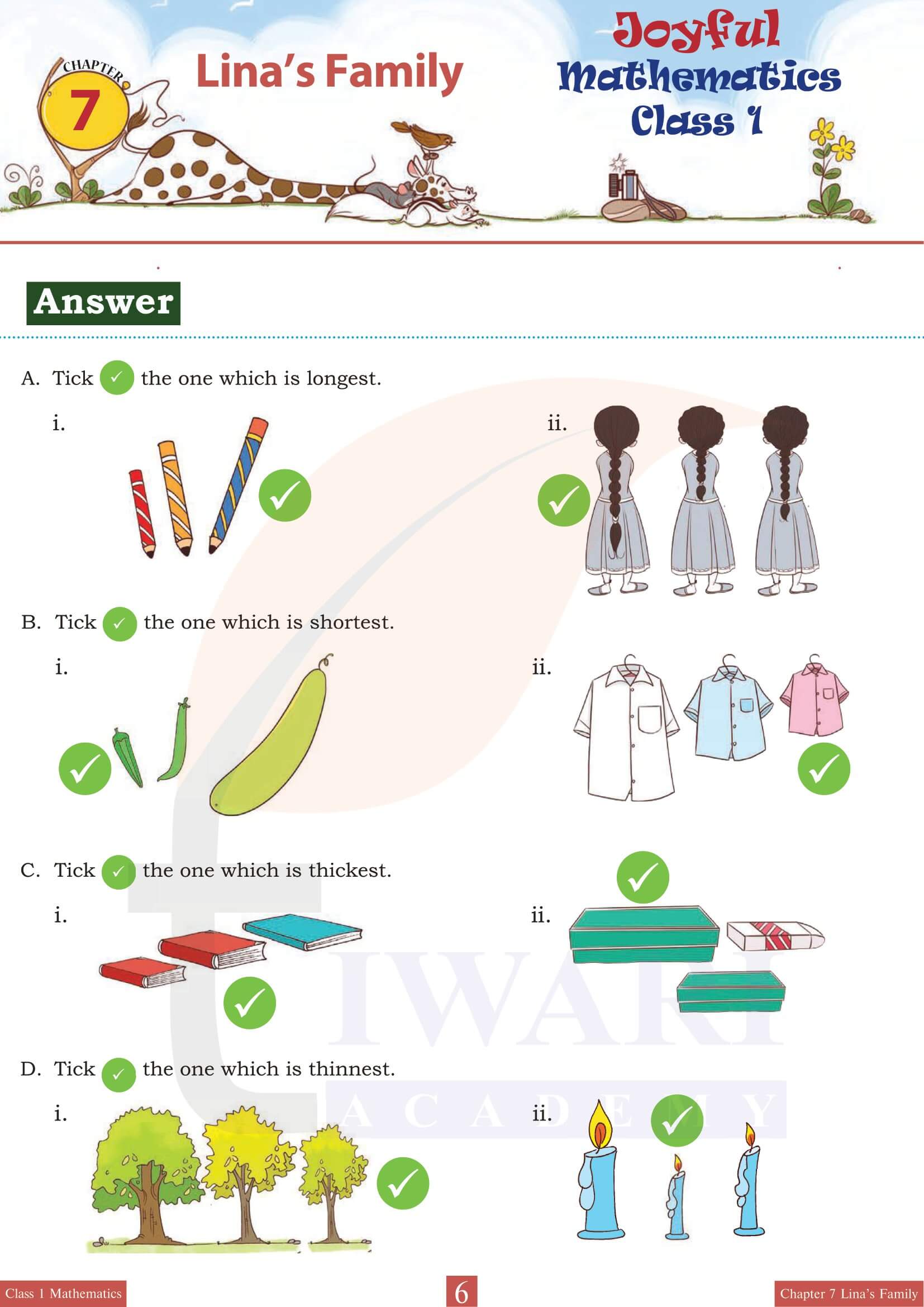 Class 1 Maths Joyful Chapter 7 Answers