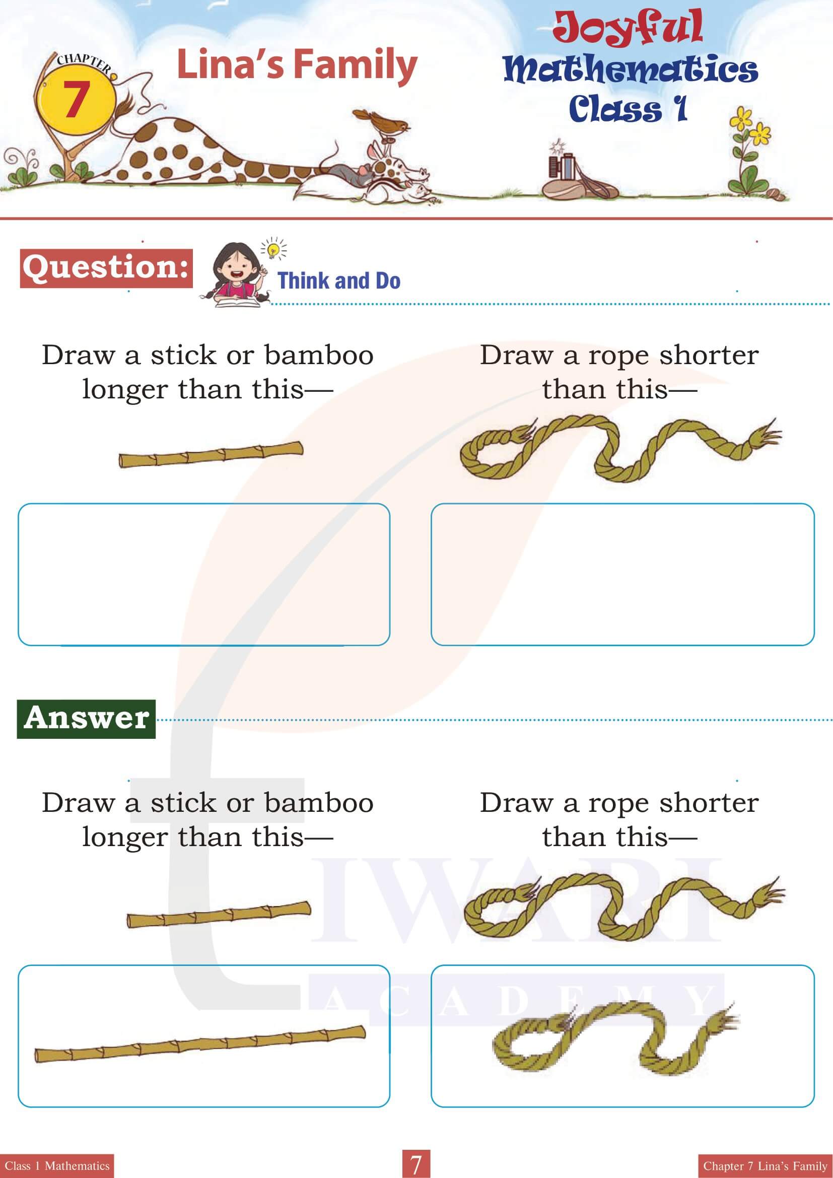 Class 1 Maths Joyful Chapter 7 Solutions guide