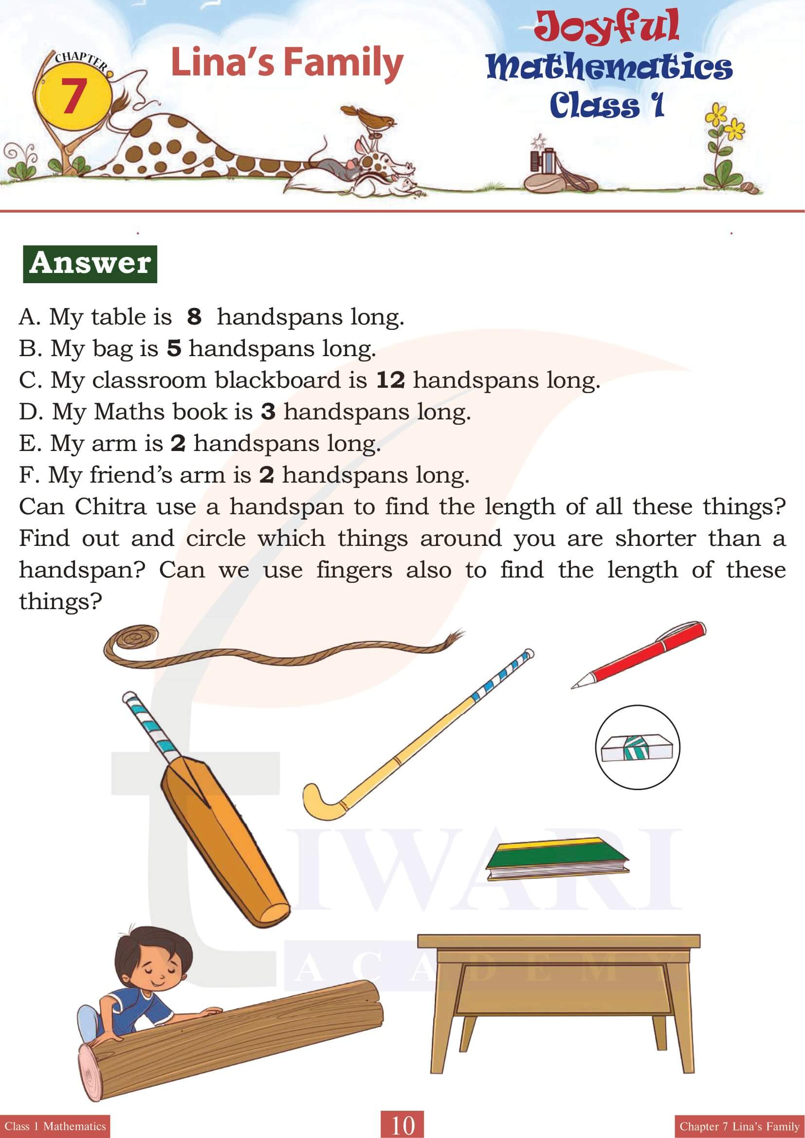 Class 1 Maths Joyful Chapter 7 exercises solutions