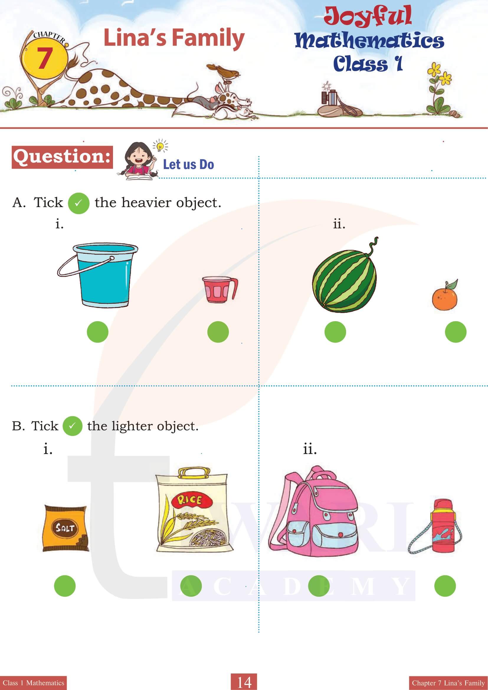 Class 1 Maths Joyful Chapter 7 Free guide