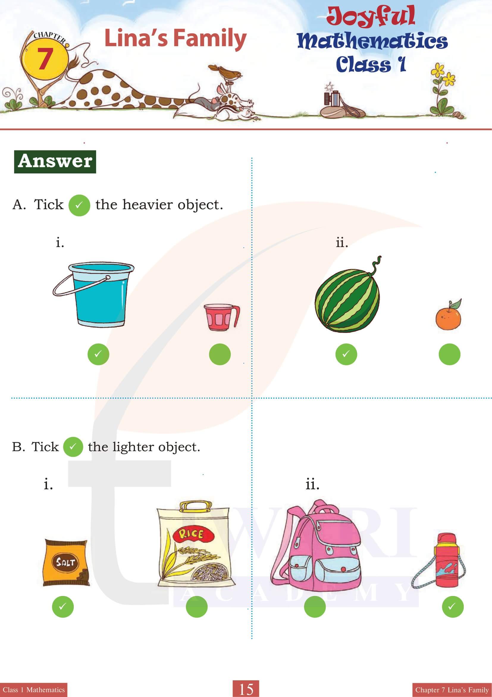 Class 1 Joyful Maths Chapter 7