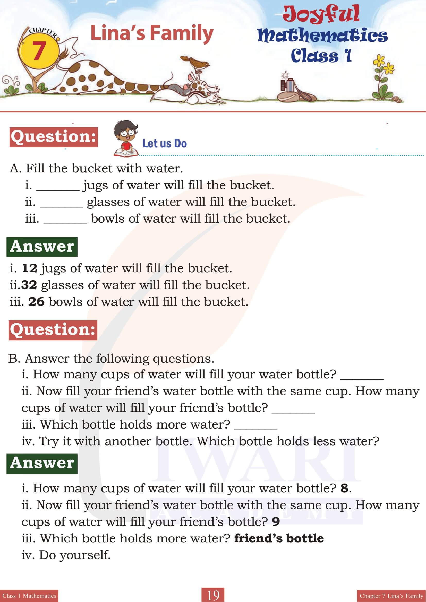 Class 1 Joyful Maths Chapter 7 Solutions