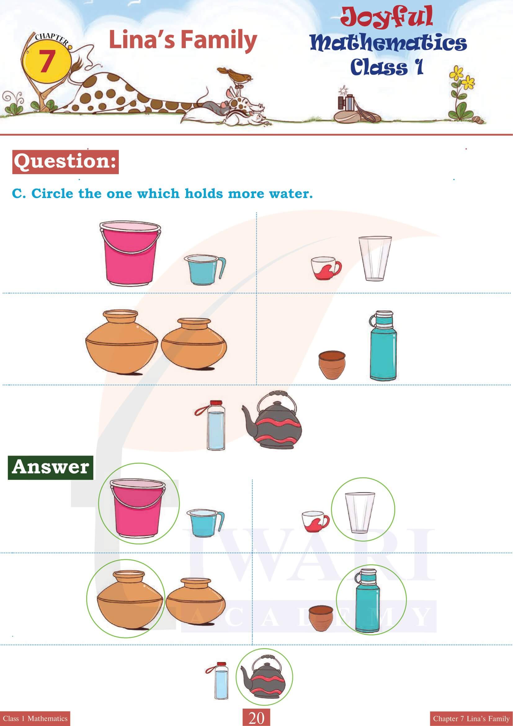 Class 1 Joyful Maths Chapter 7 Answers guide