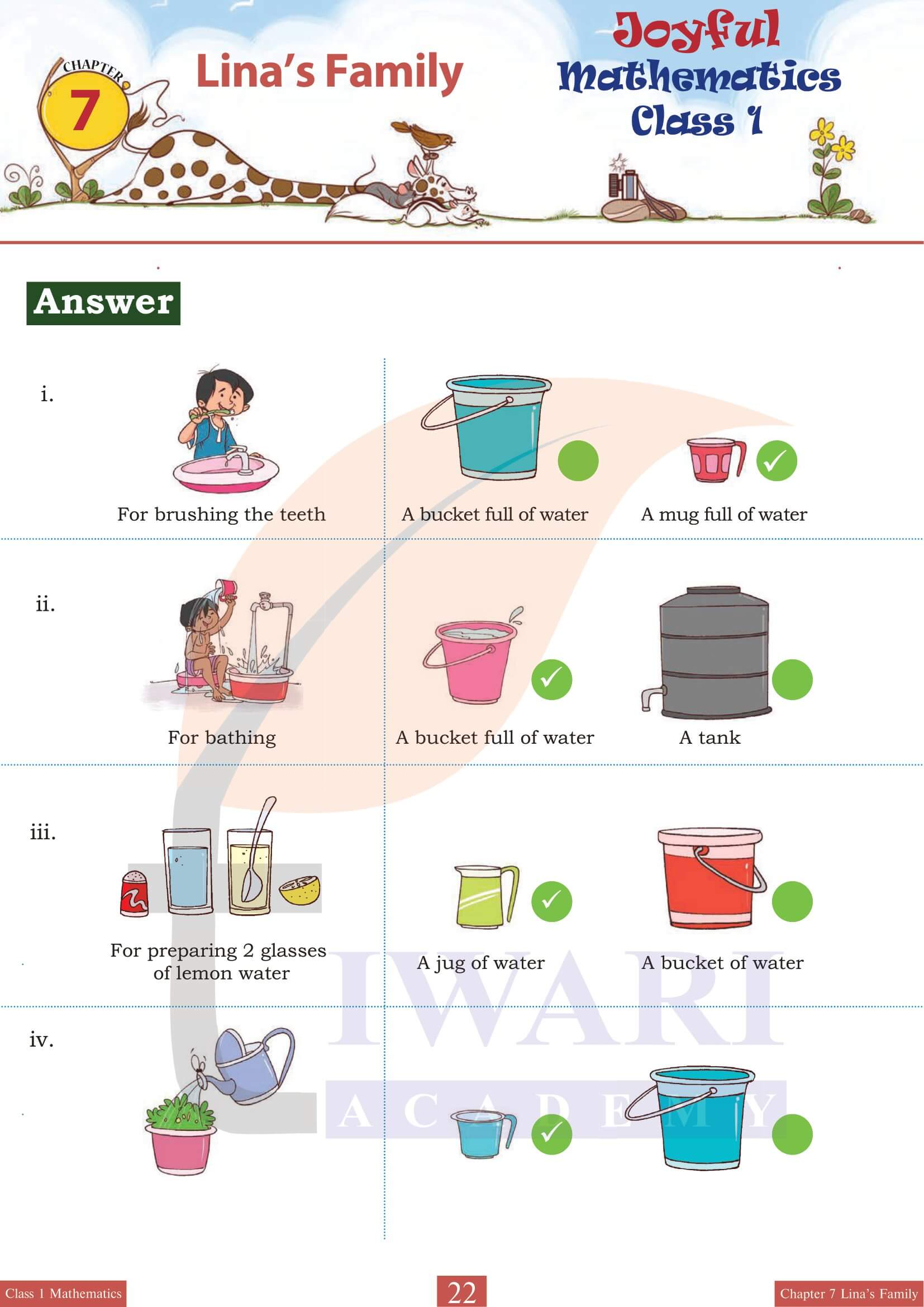 Class 1 Joyful Maths Chapter 7 guide in English