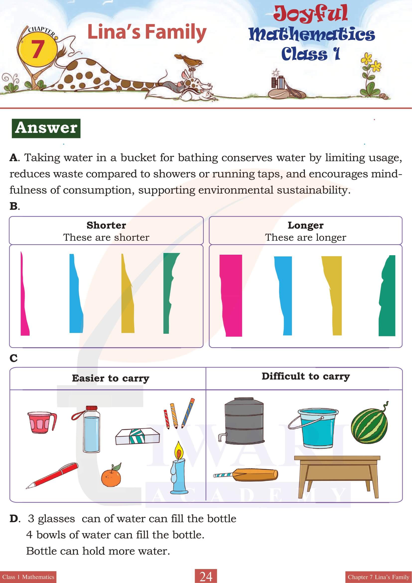 Class 1 Joyful Maths Chapter 7 guide in English