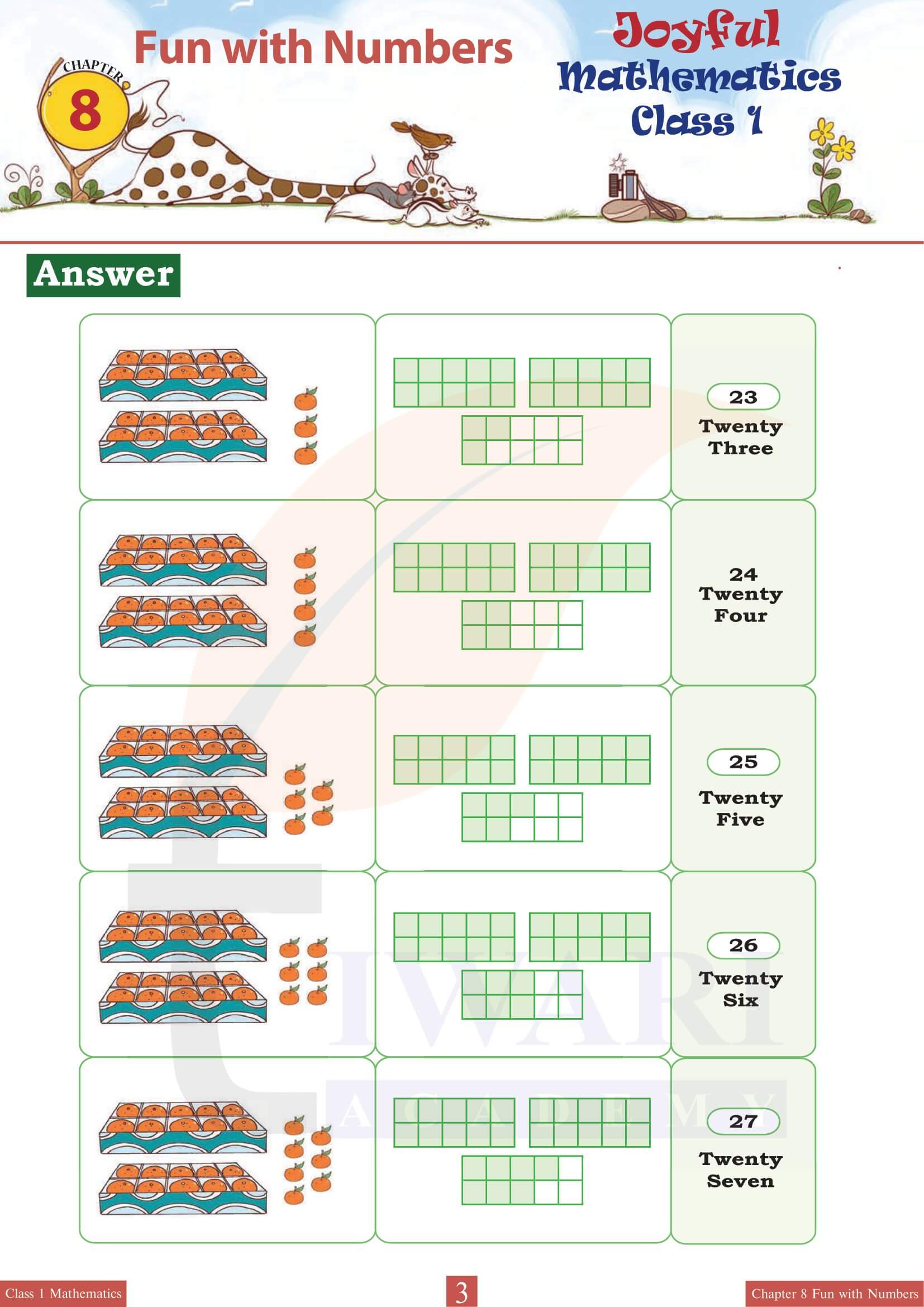 Class 1 Maths Joyful Chapter 8 Fun with Numbers