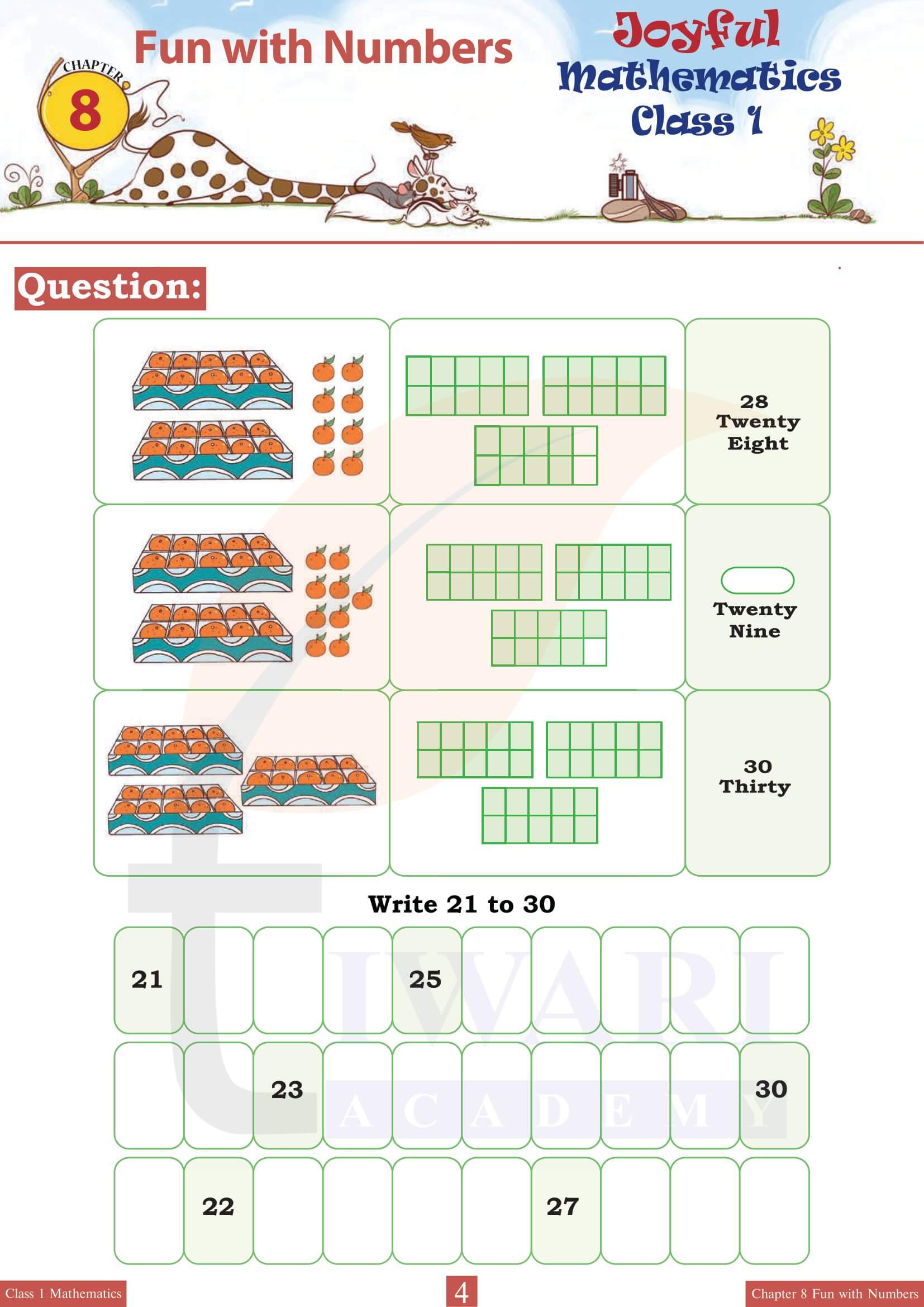 Class 1 Maths Joyful Chapter 8