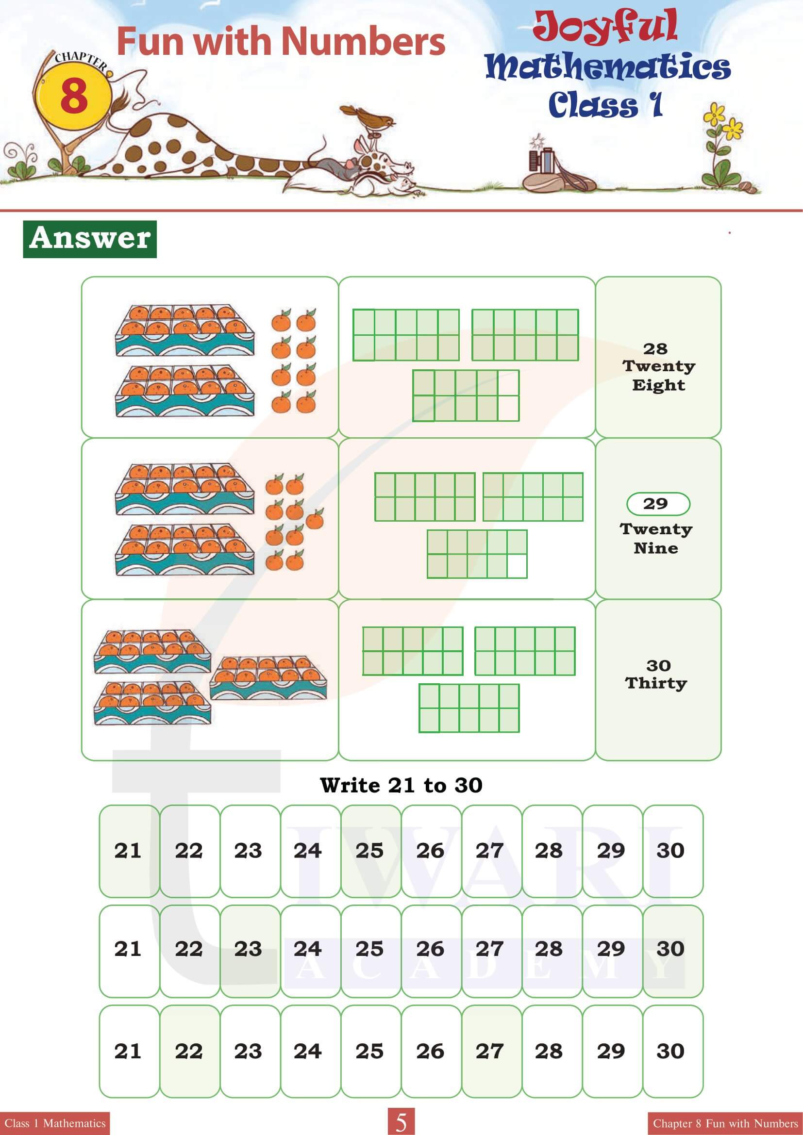 Class 1 Maths Joyful Chapter 8 NCERT Solutions