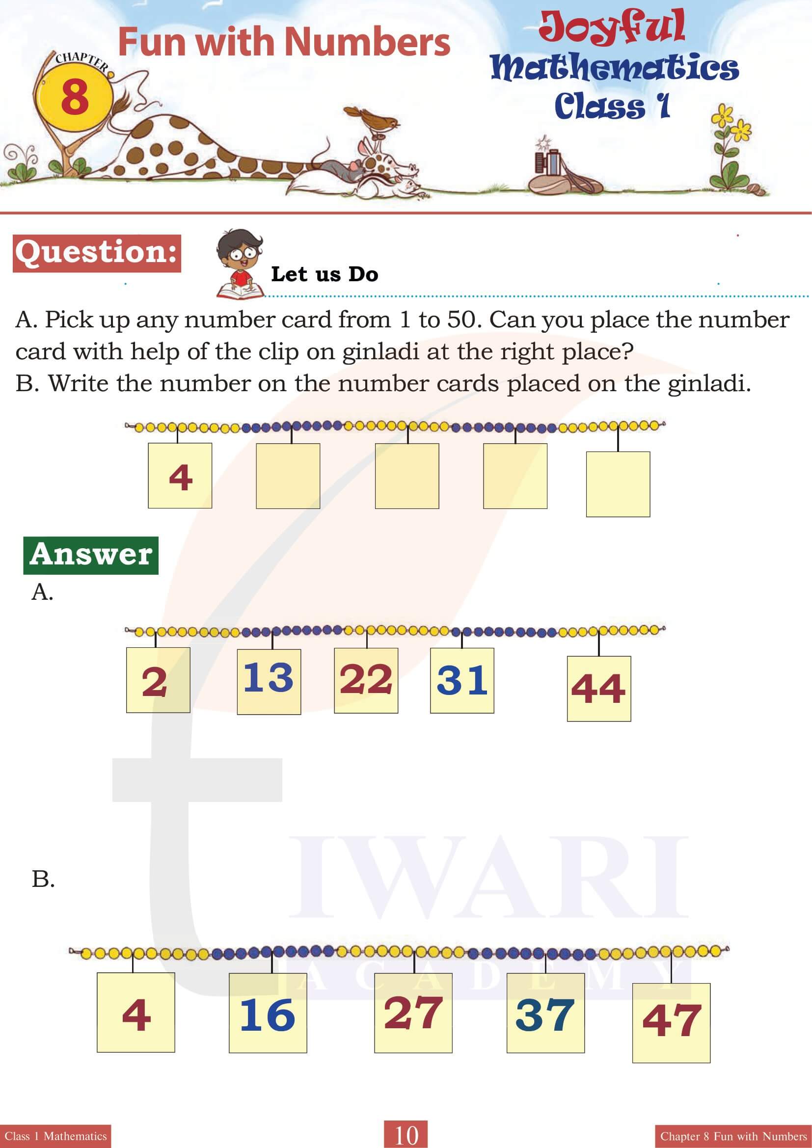 Class 1 Maths Joyful Chapter 8 Exercises