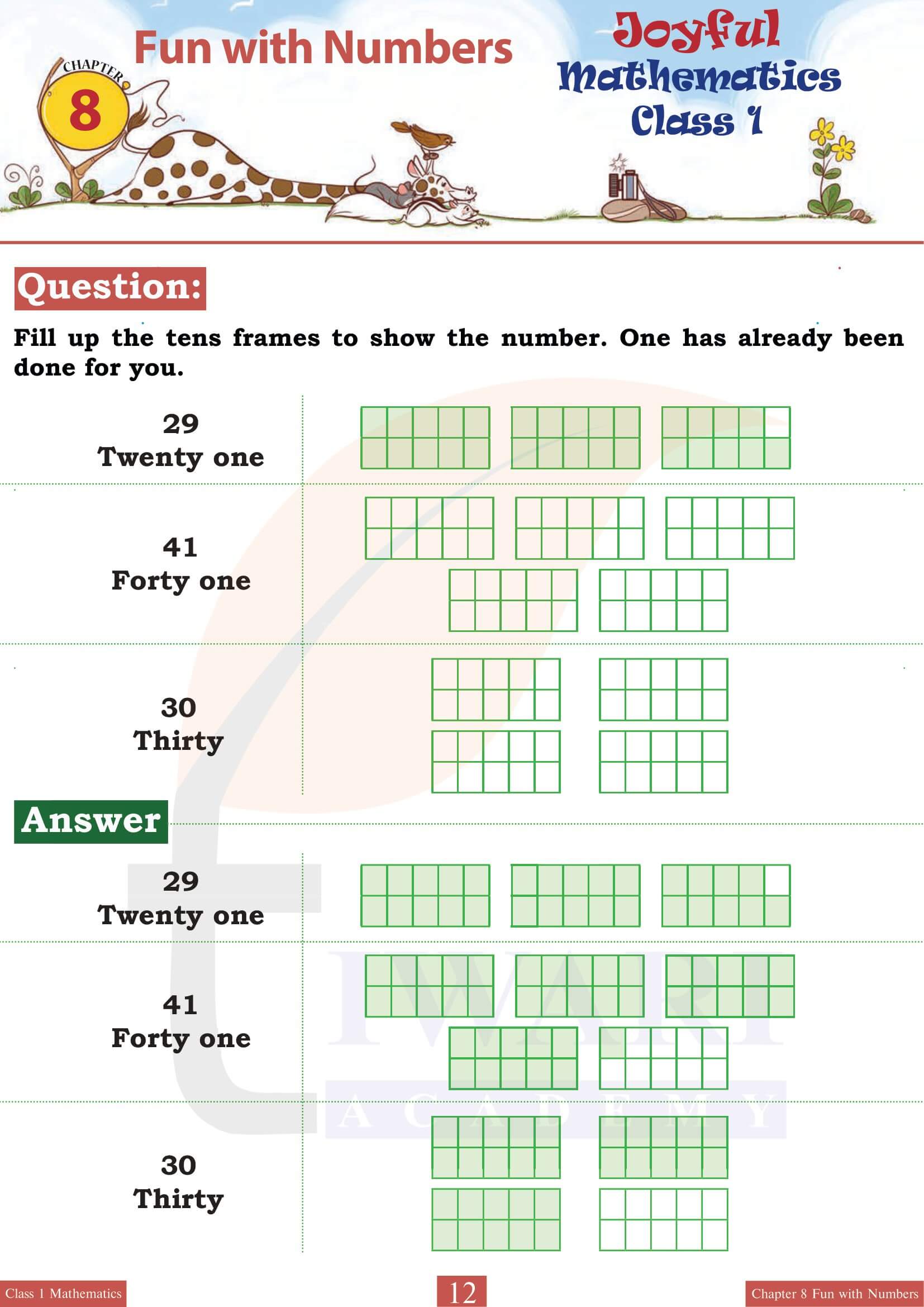 Class 1 Maths Joyful Chapter 8 Puzzles