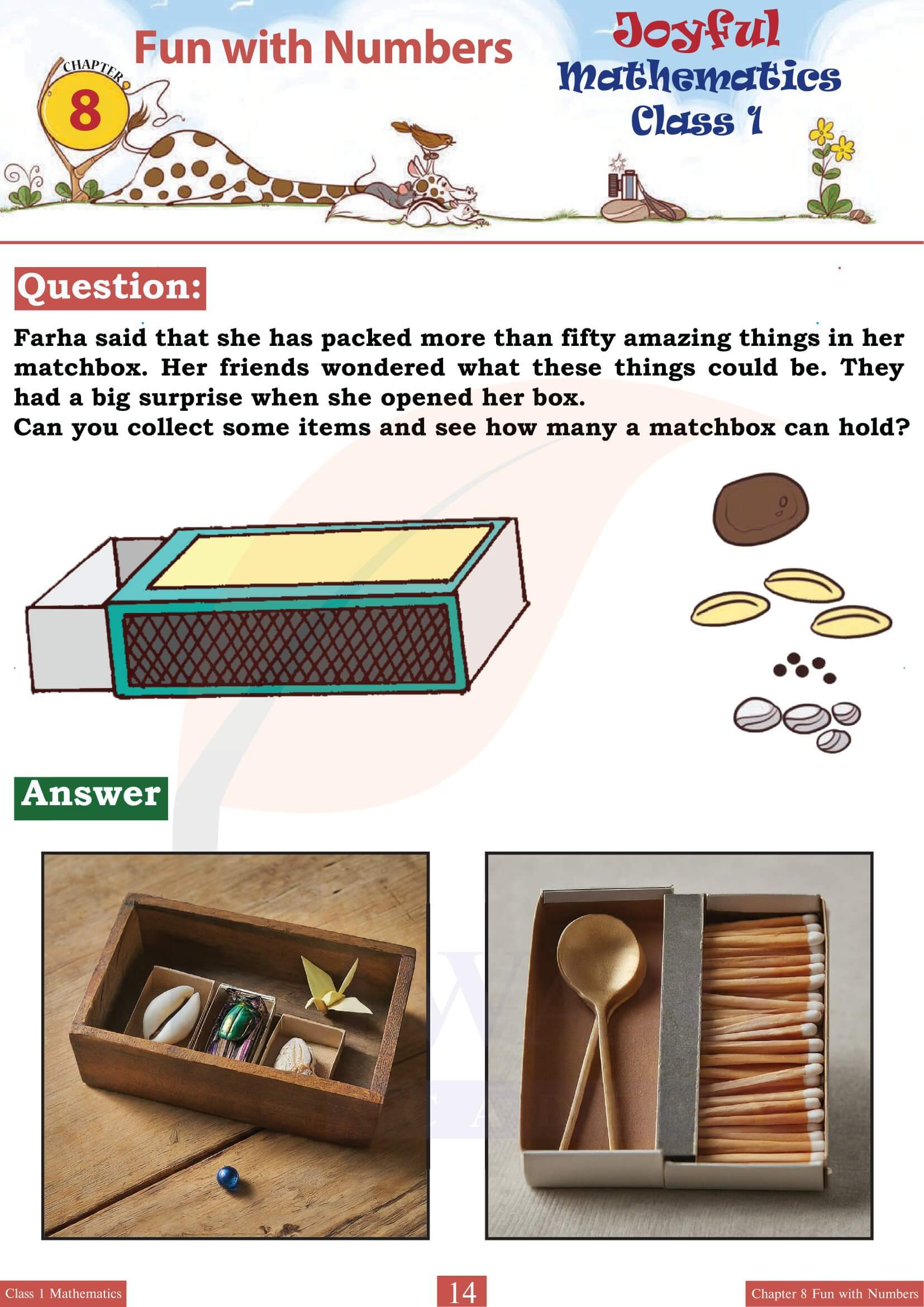 Class 1 Maths Joyful Chapter 8 Notes