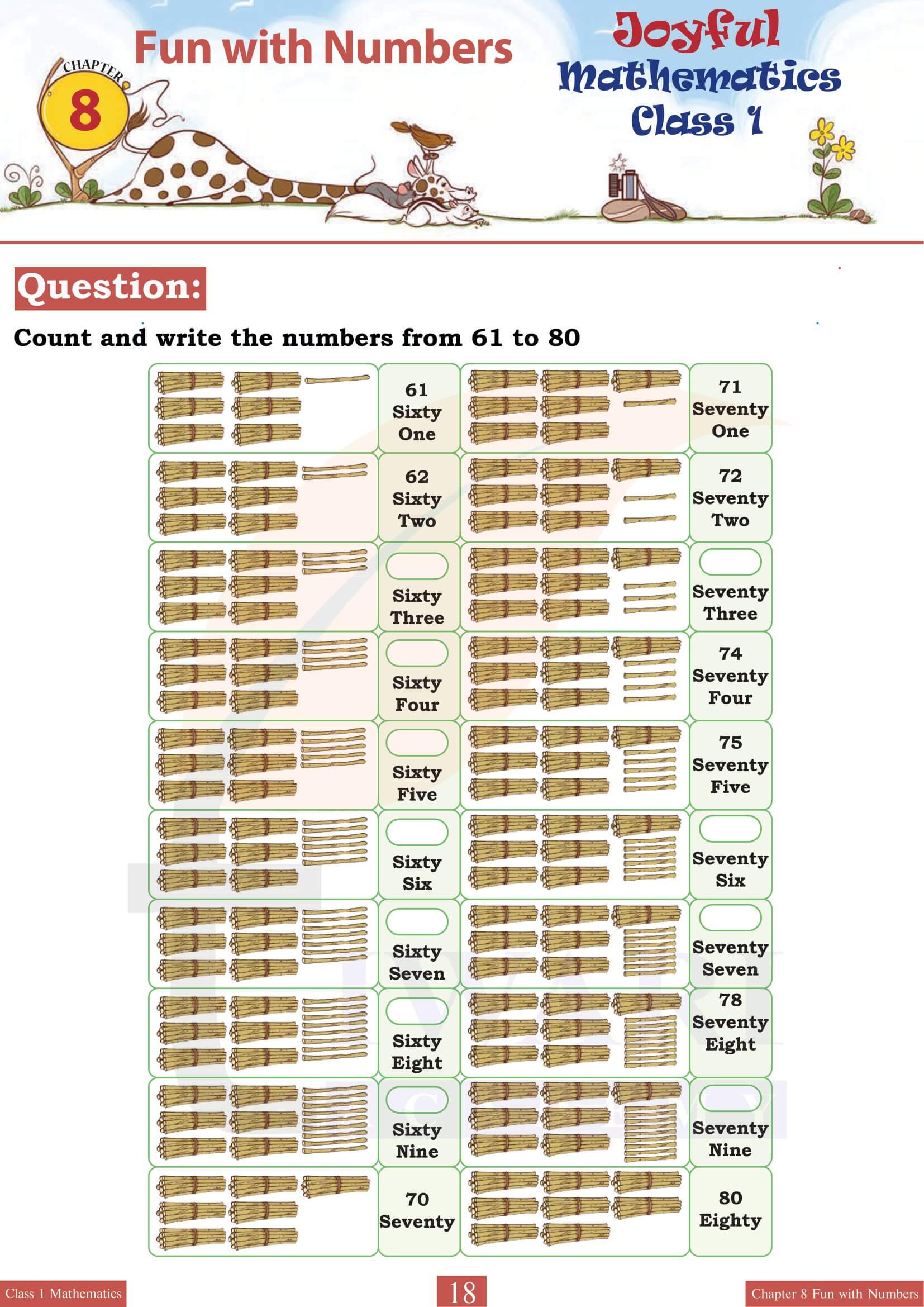 Class 1 Joyful Maths Chapter 8