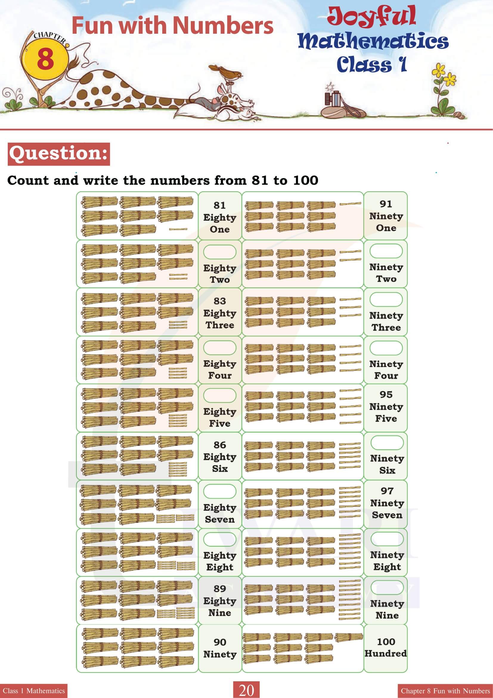 Class 1 Joyful Maths Chapter 8 Solutions