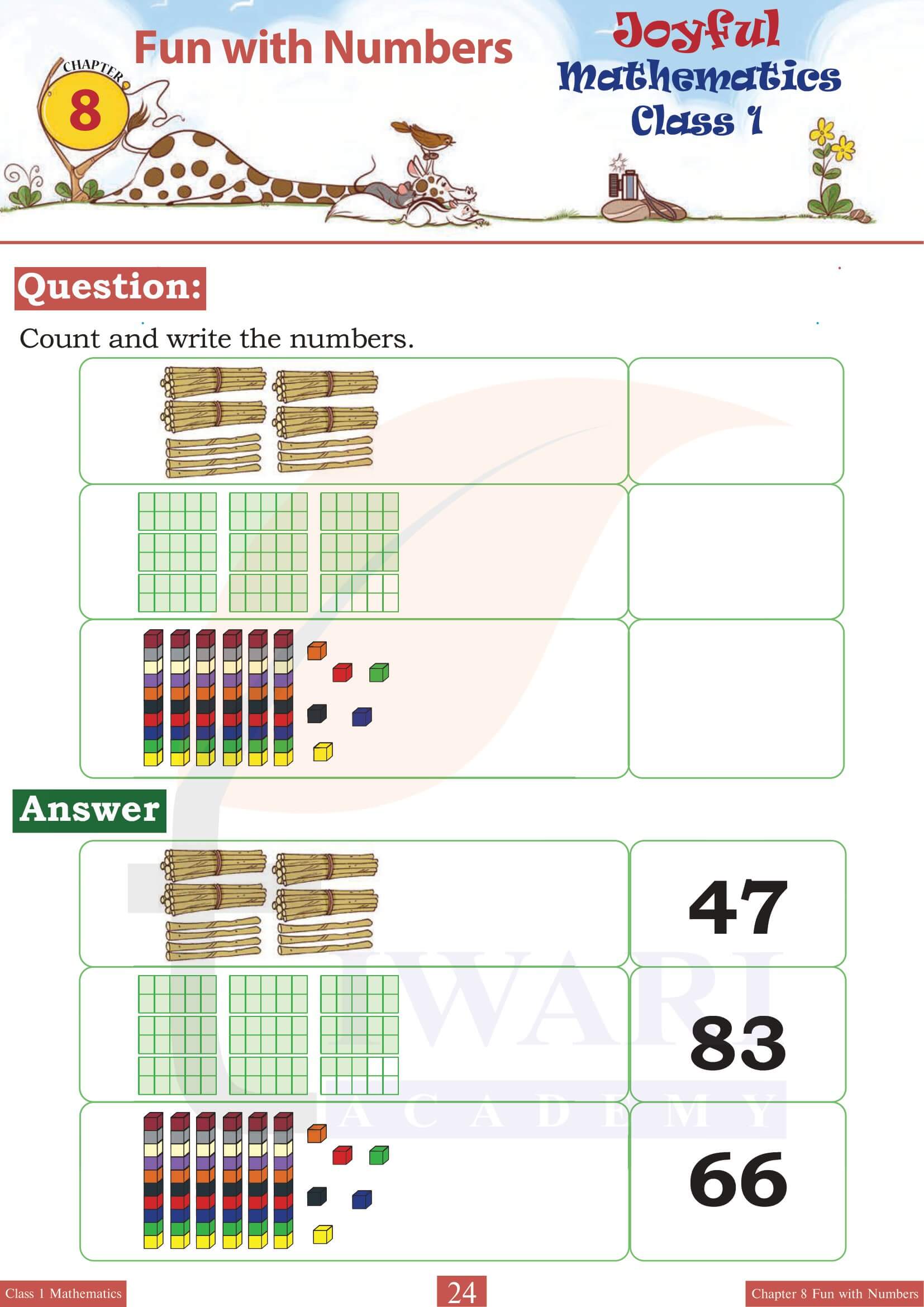 Class 1 Joyful Maths Chapter 8 Free solutions