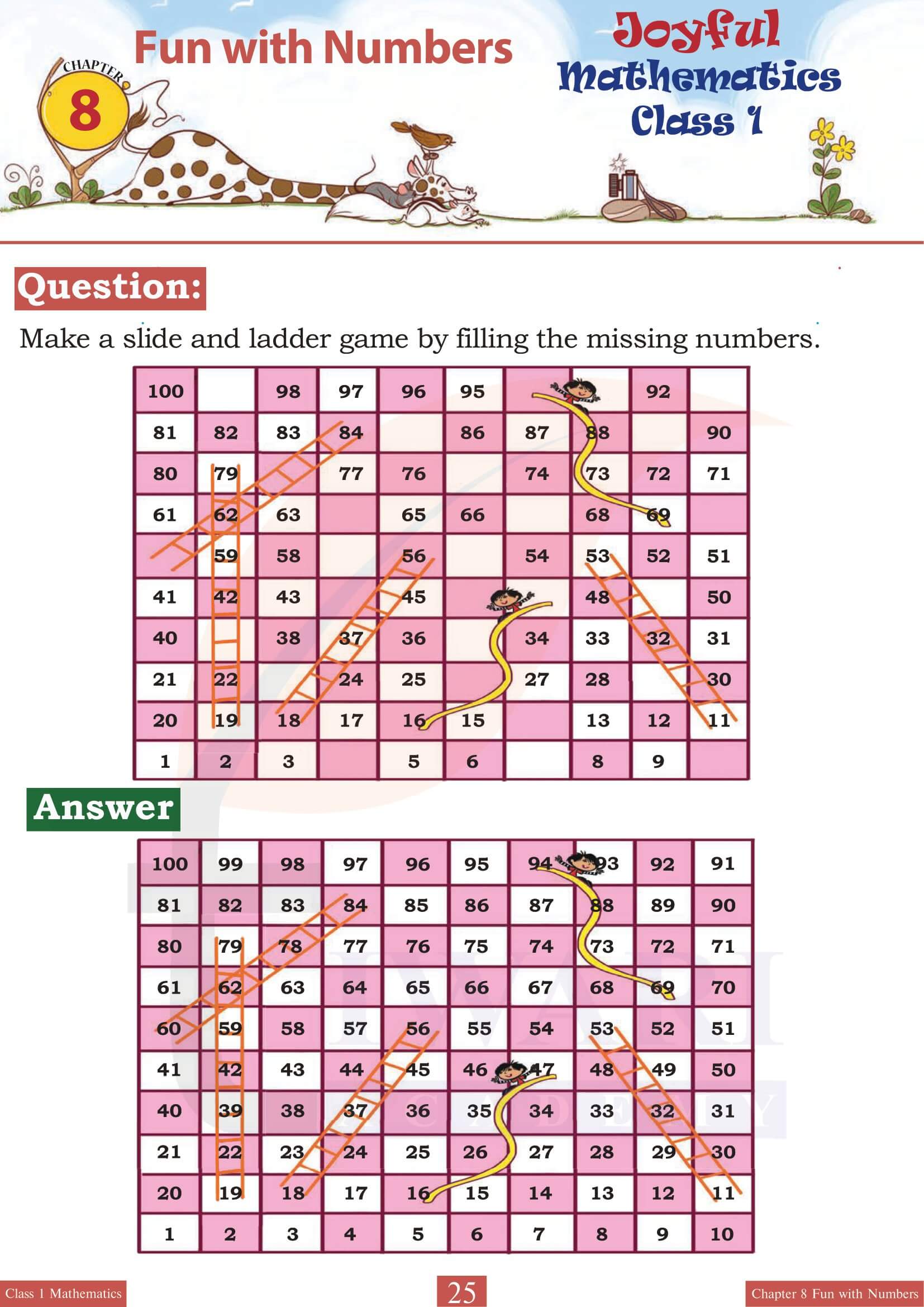 Class 1 Joyful Maths Chapter 8 Free answers