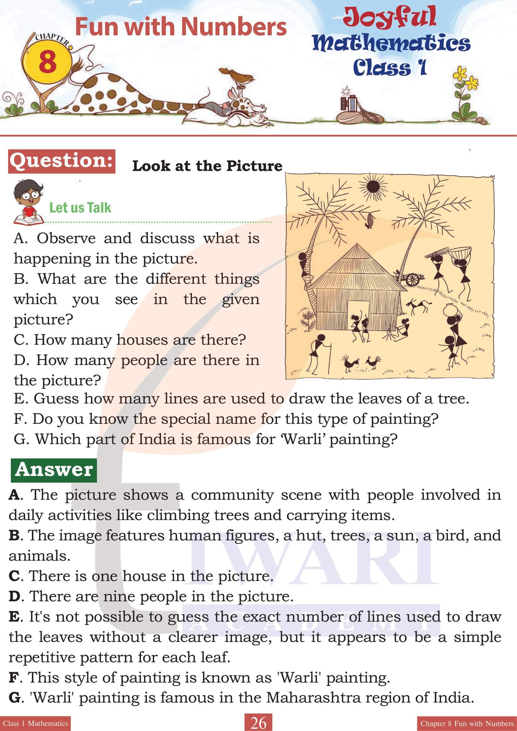 Class 1 Joyful Maths Chapter 8 Free guide