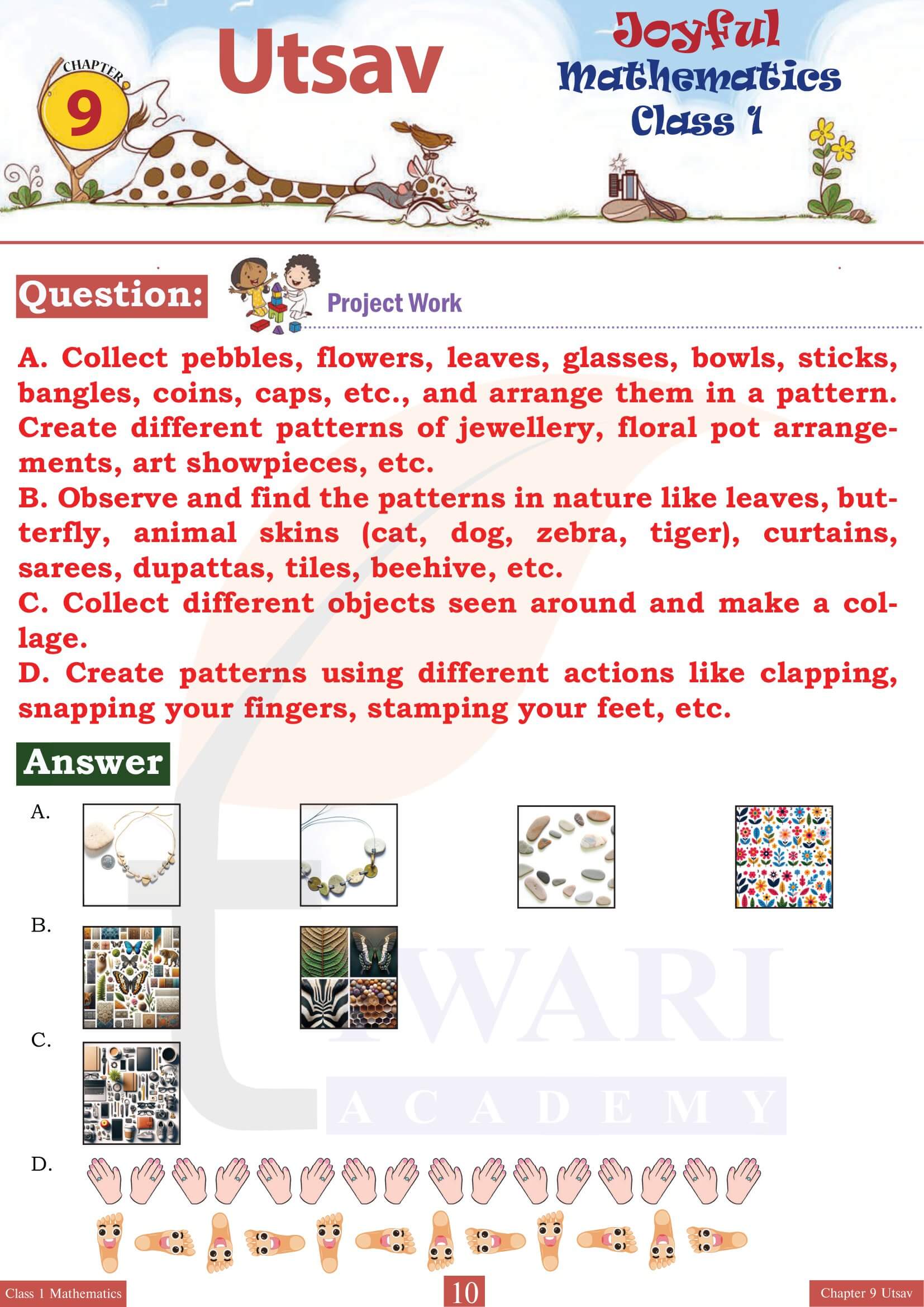 Class 1 Maths Joyful Chapter 9 Assignments