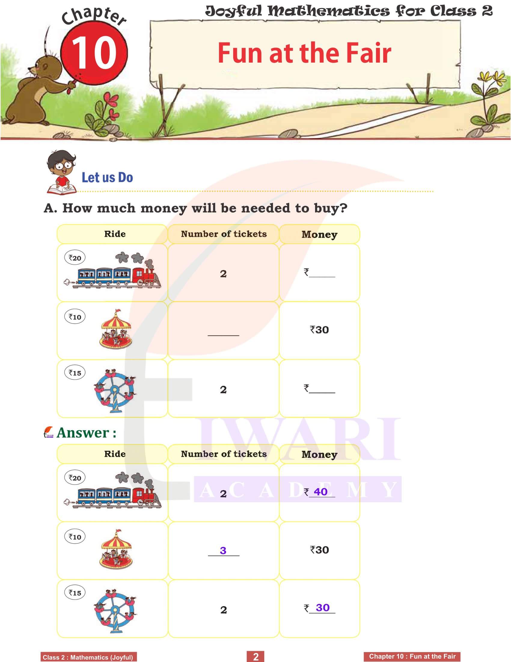 Class 2 Joyful Maths Chapter 10 Fun at the Fair