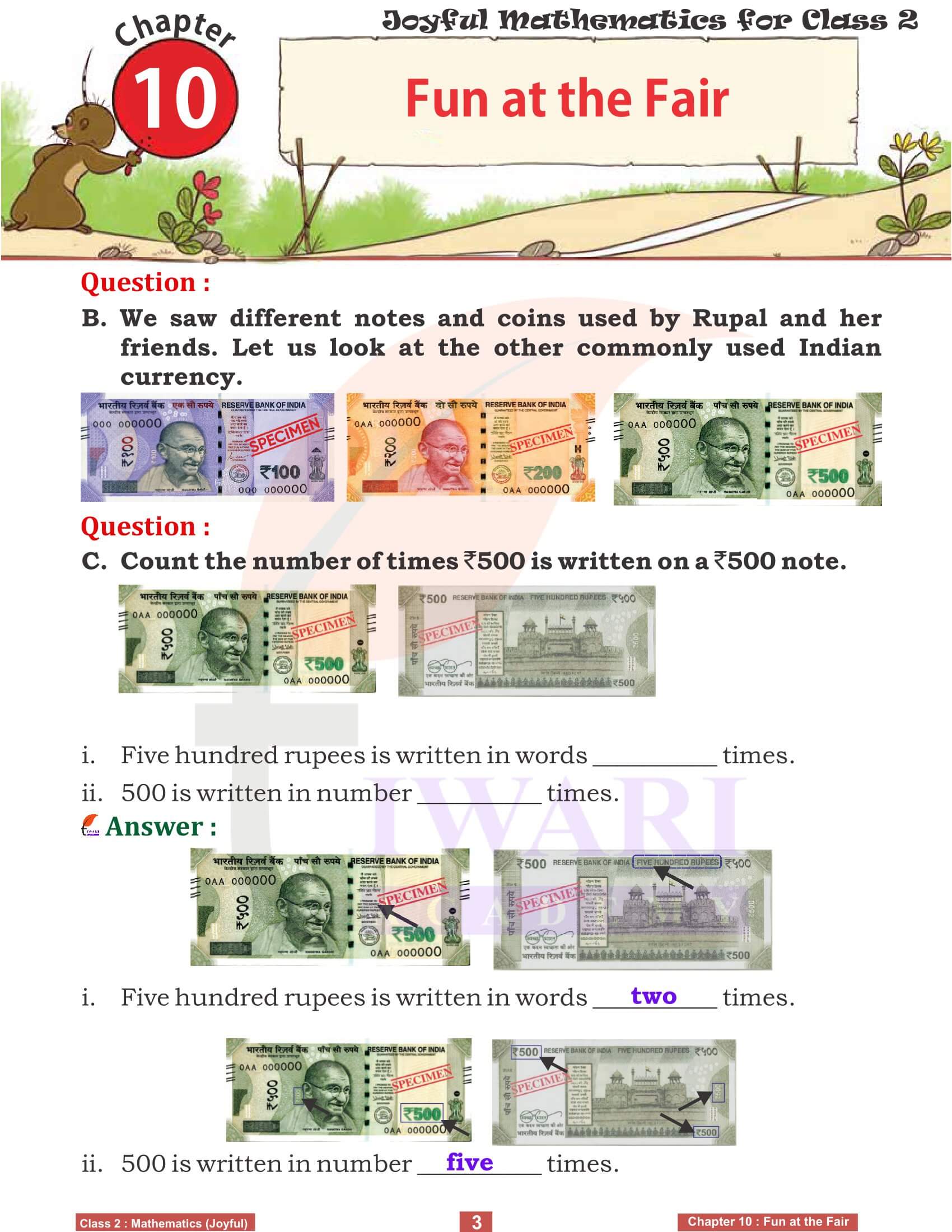 NCERT Solutions for Class 2 Joyful Maths Chapter 10